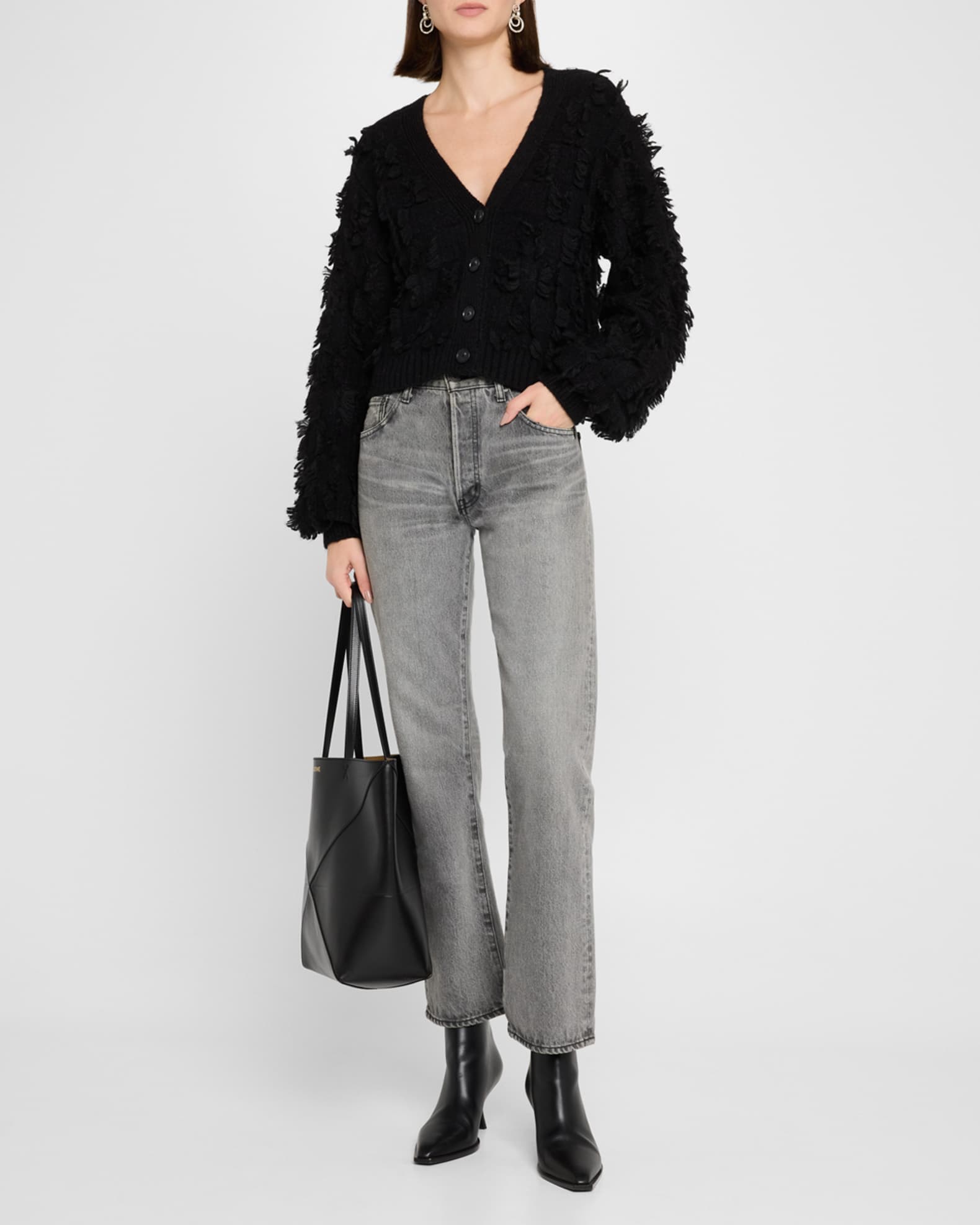Luella Fringed Button-Down Cardigan 1