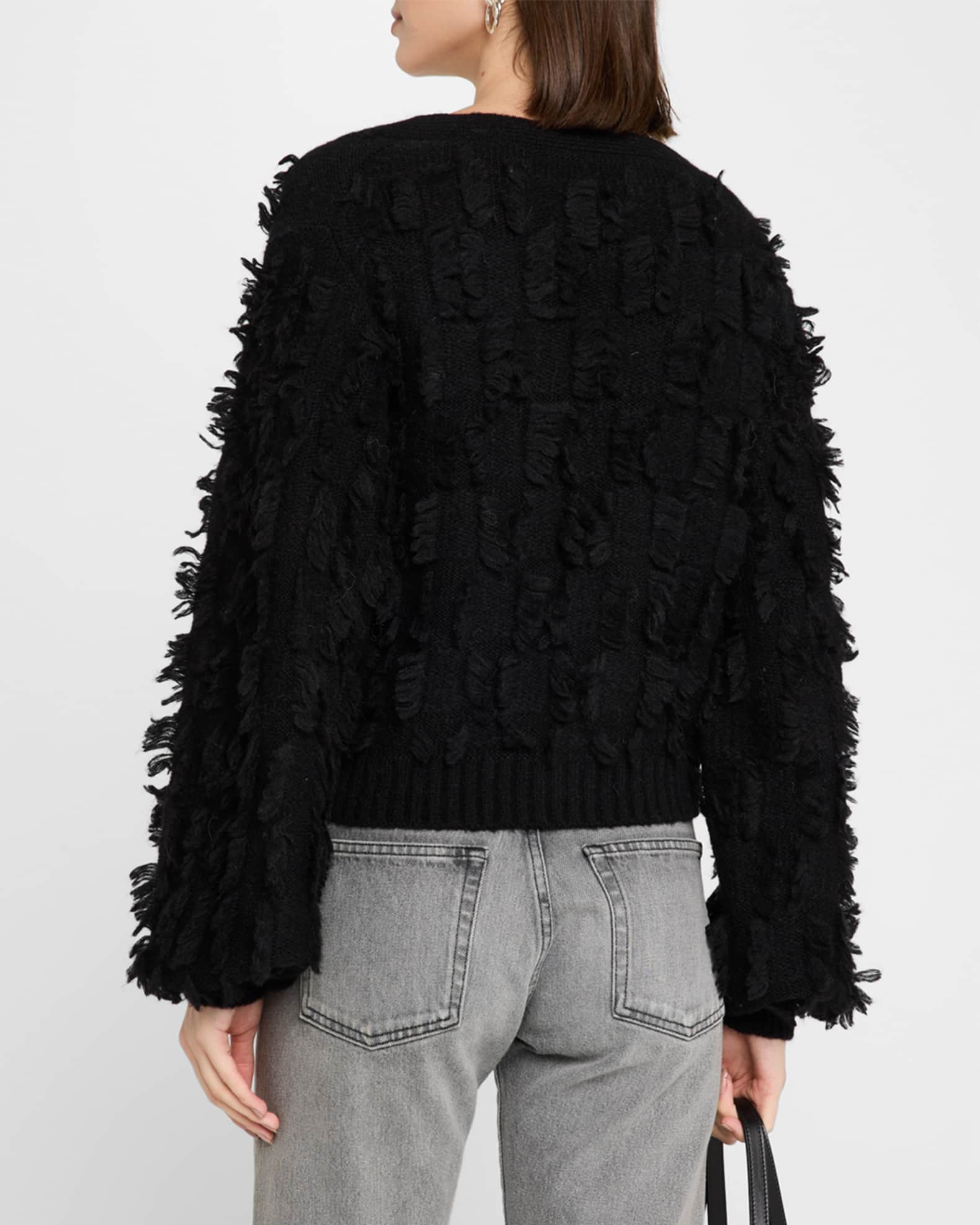 ELEVEN SIX Luella Fringed Button Down Cardigan Neiman Marcus
