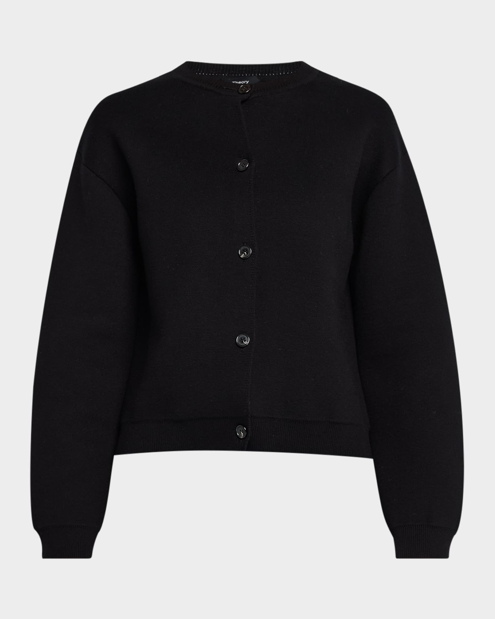 Theory Structured Cardigan in Cotton Black