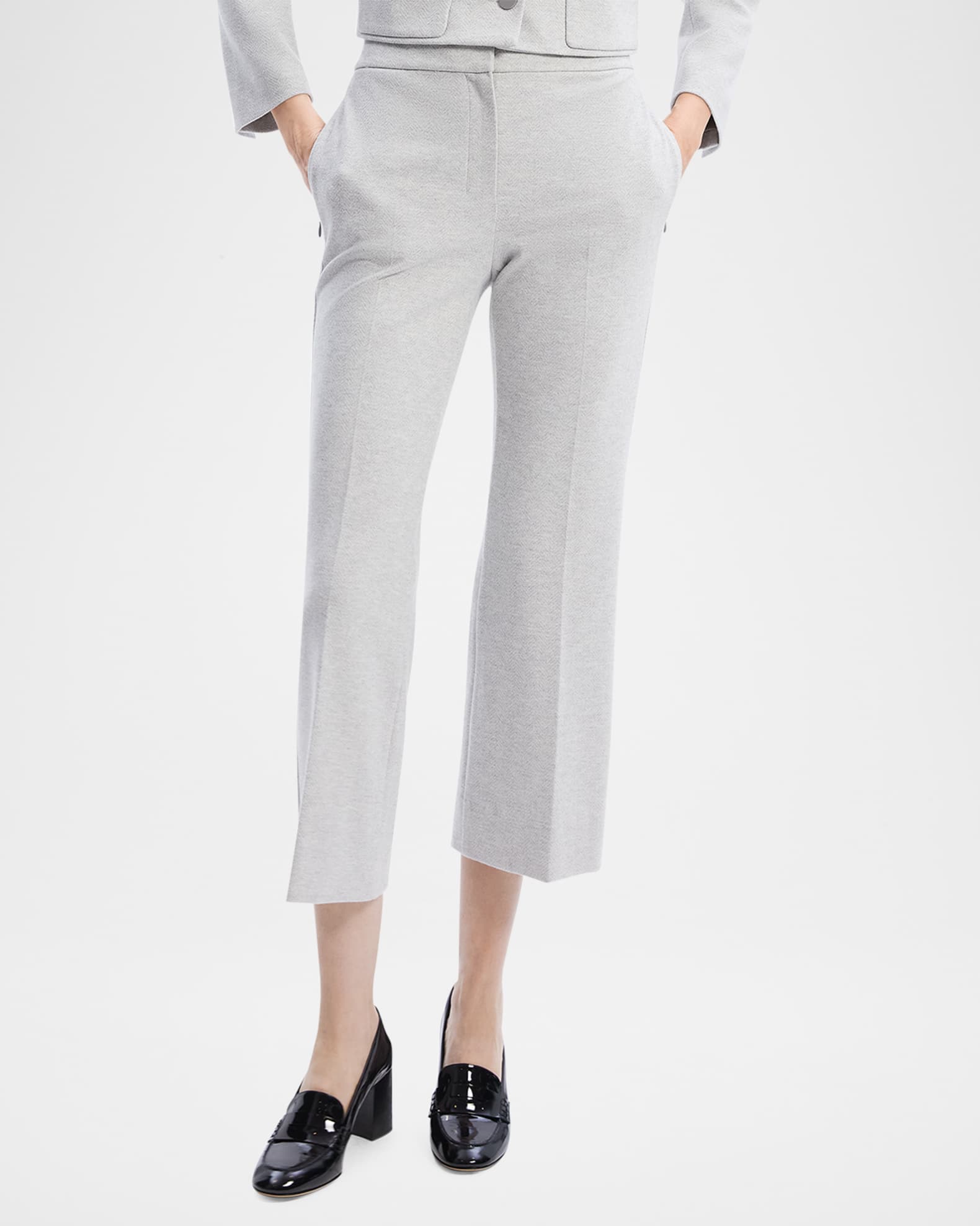 Herringbone Knit Cropped Pants 1