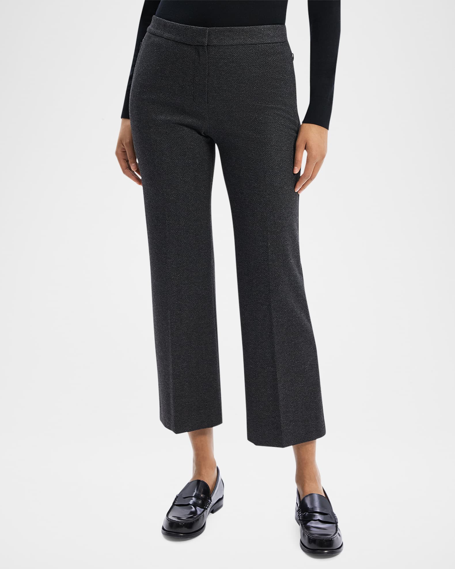 Herringbone Knit Cropped Pants 1