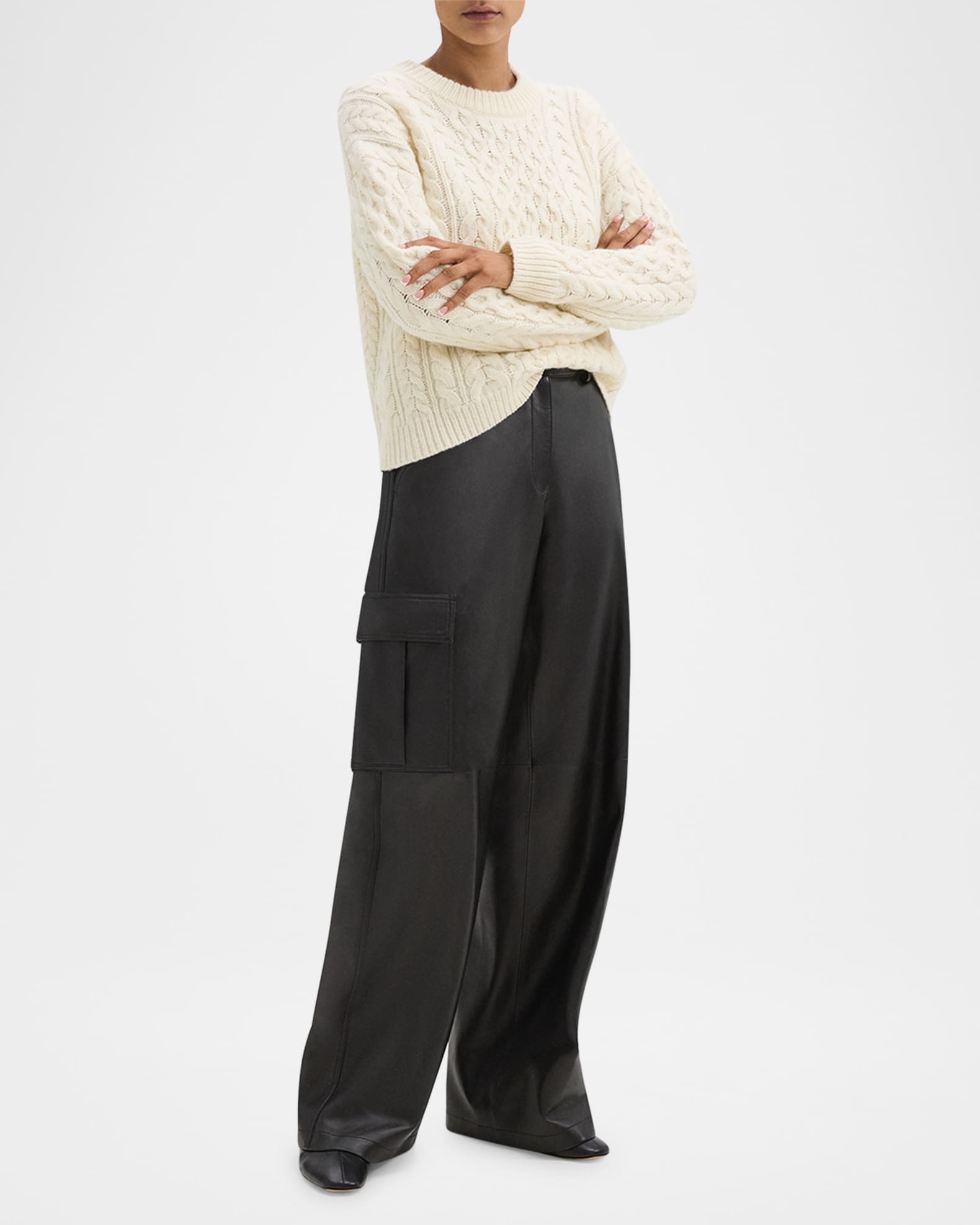 Relaxed Nappa Leather Cargo Pants 1