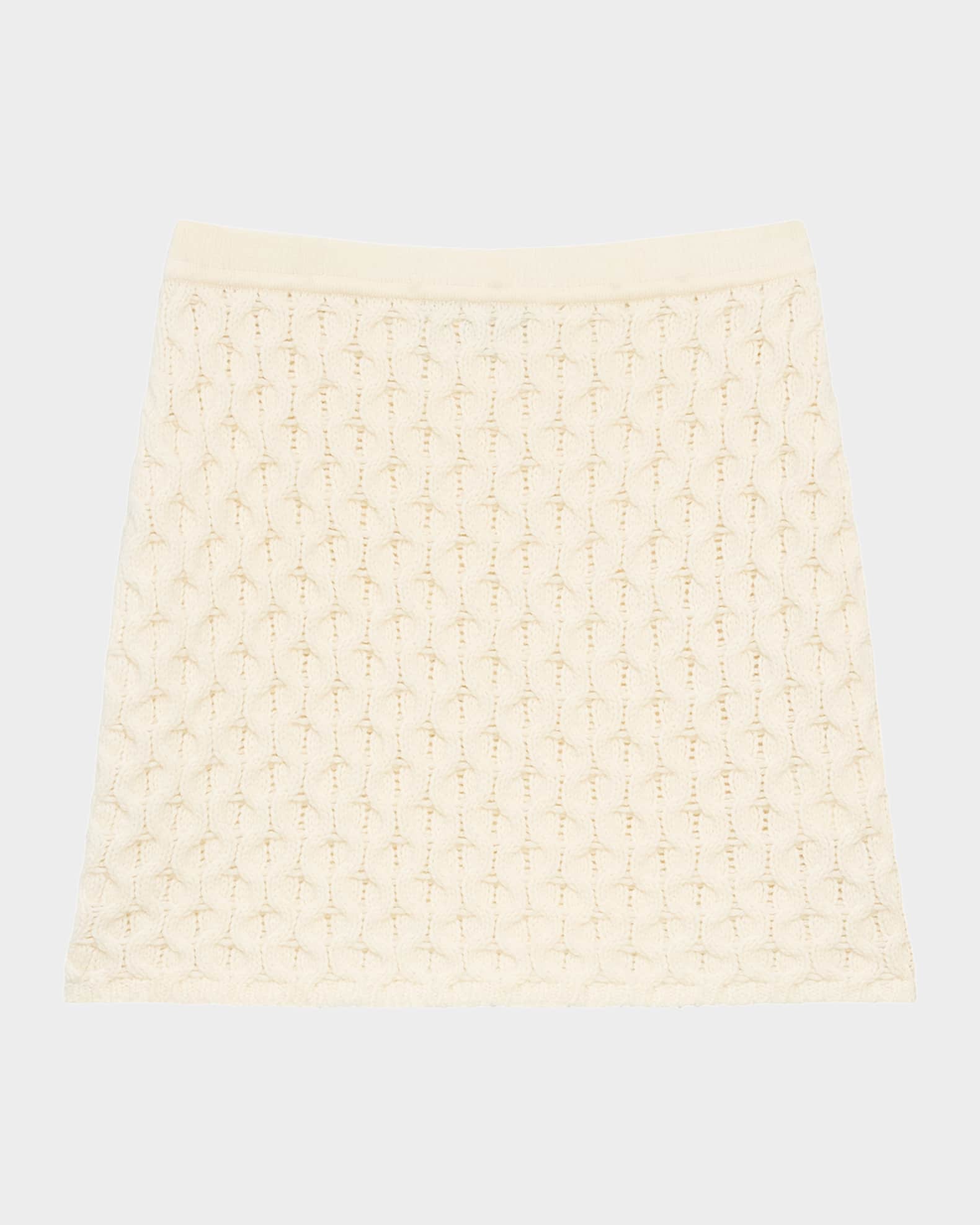Cable-Knit Felted Wool-Cashmere Mini Skirt 0