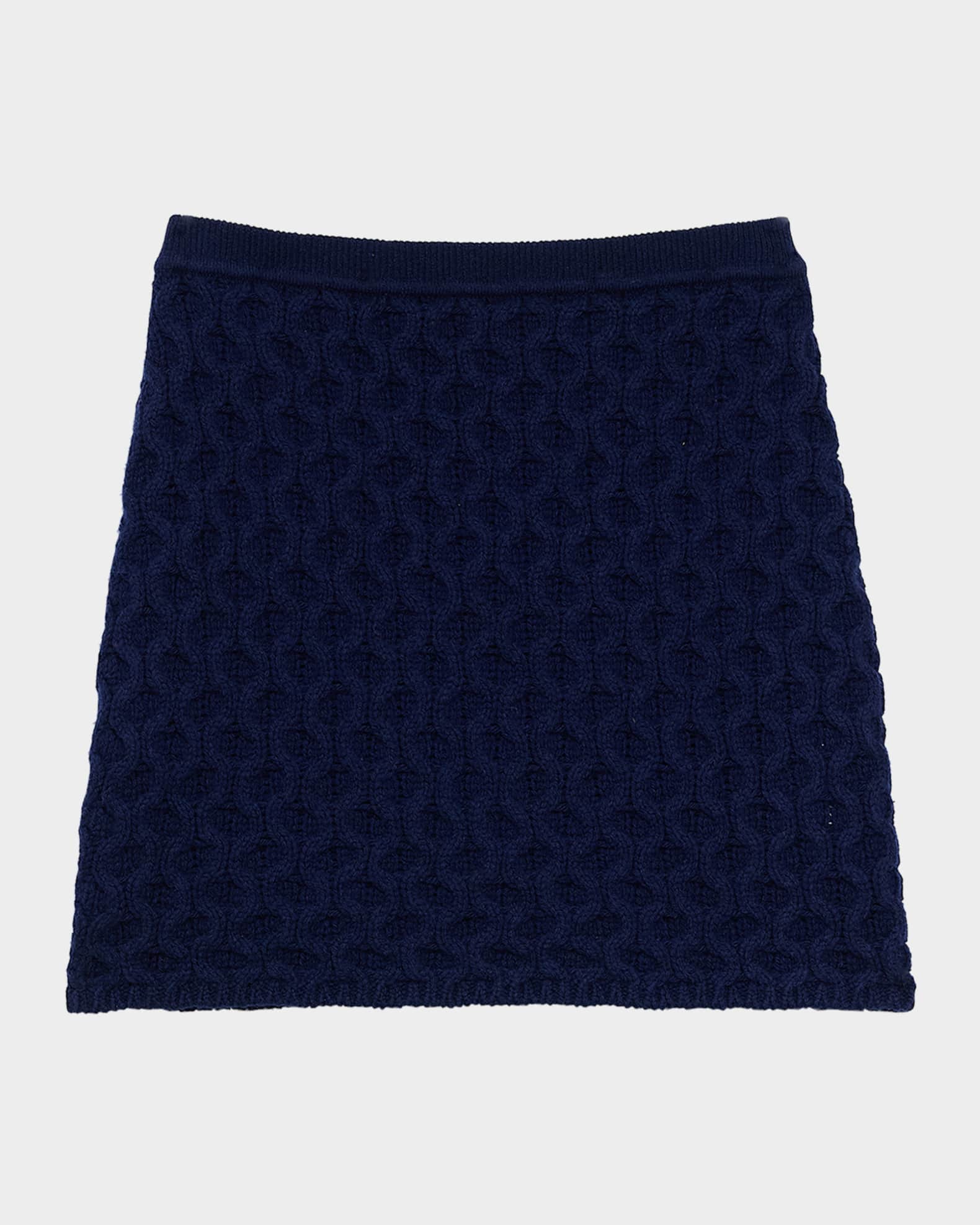 Cable-Knit Felted Wool-Cashmere Mini Skirt 0