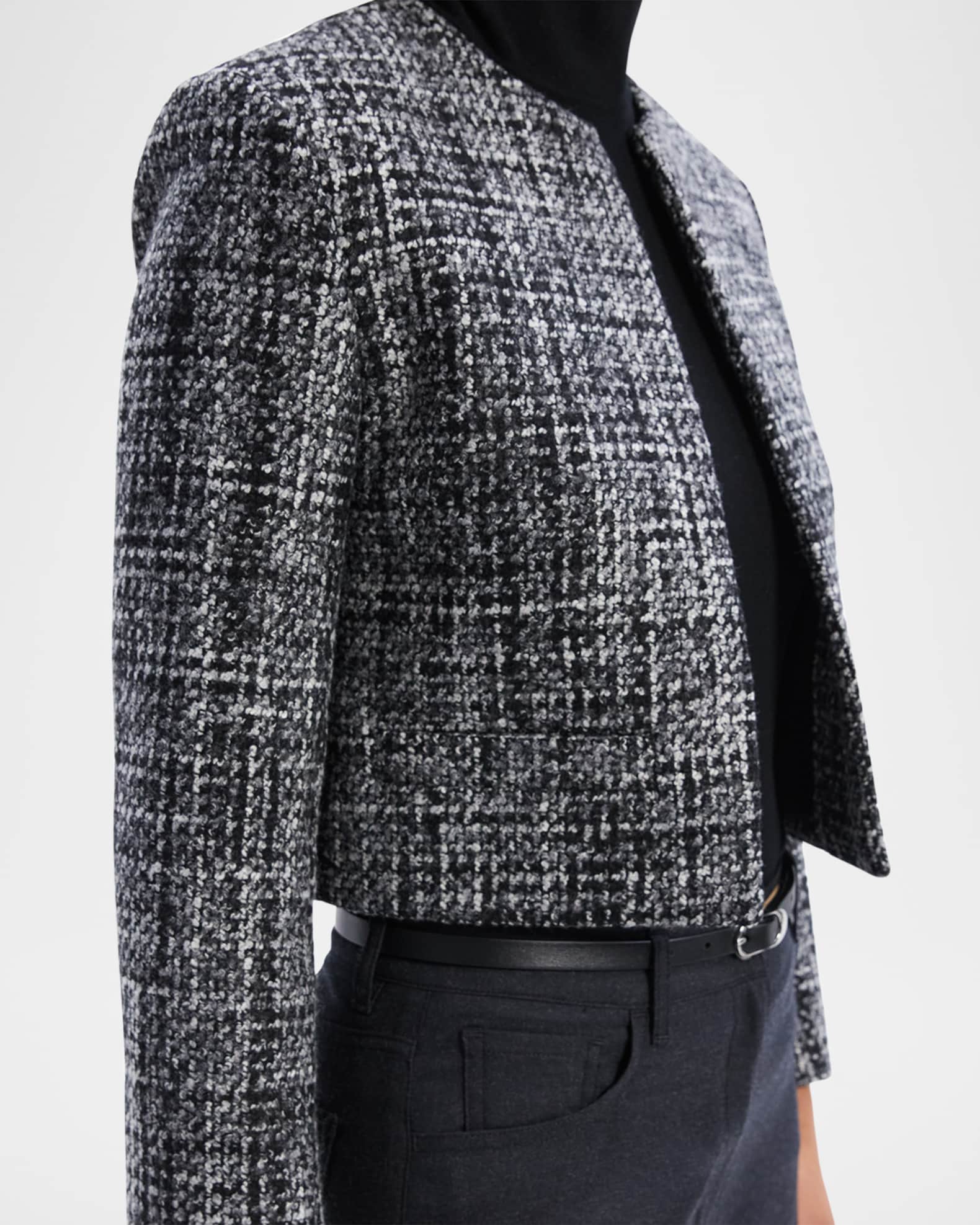 Theory Tailored Melange Tweed Jacket Neiman Marcus
