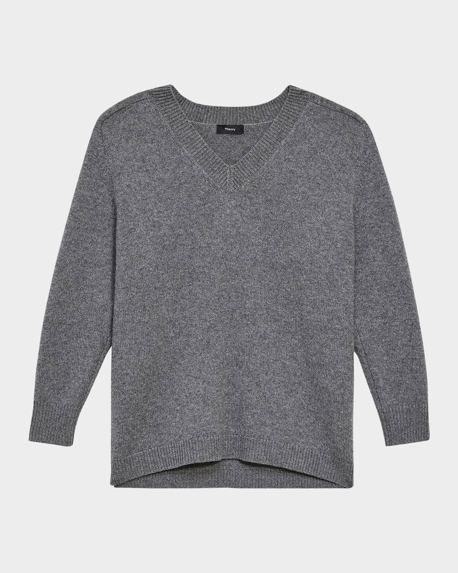Karenia Felted Wool Cashmere V Neck Sweater