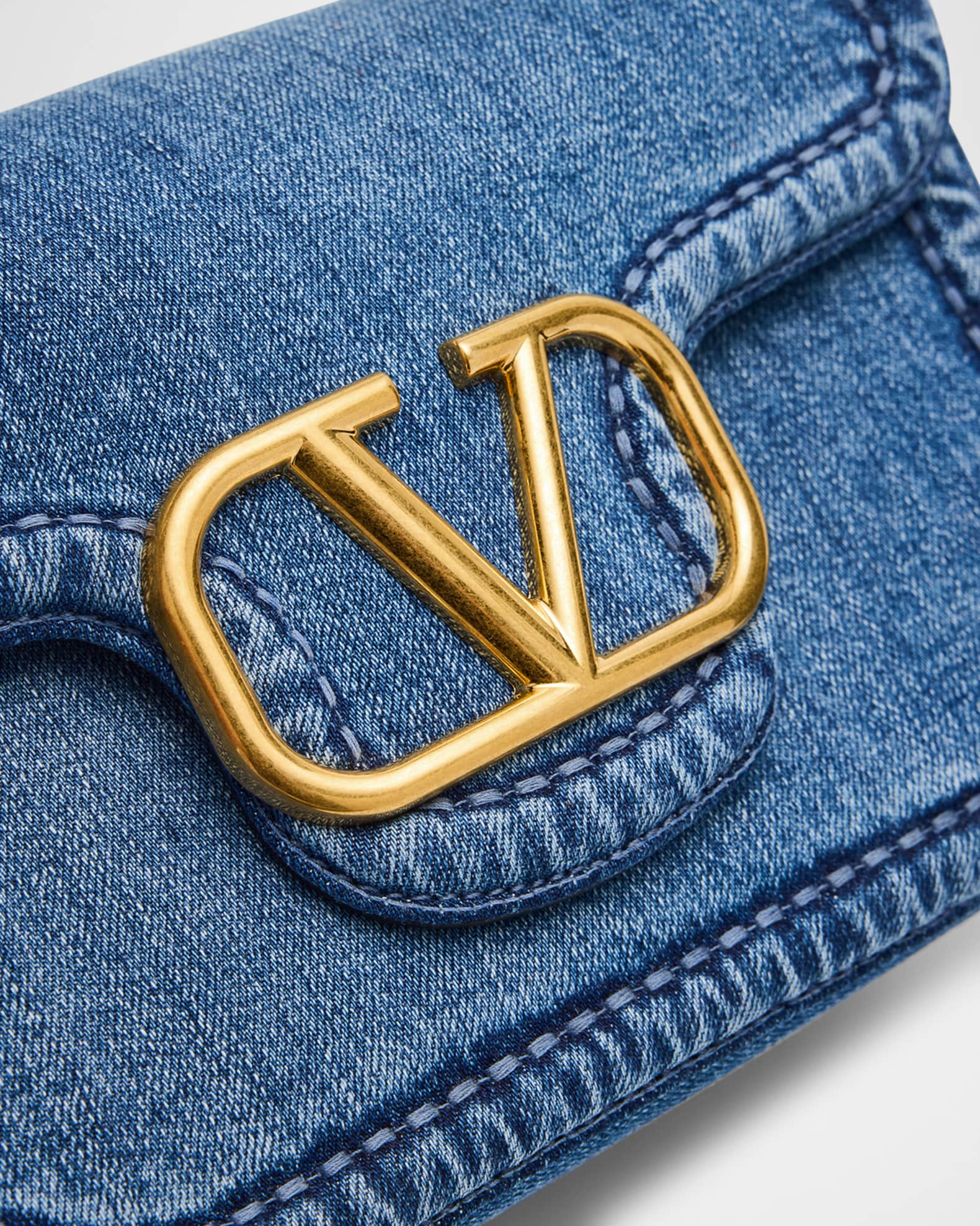 Valentino Garavani Alltime VLOGO Denim Shoulder Bag | Neiman