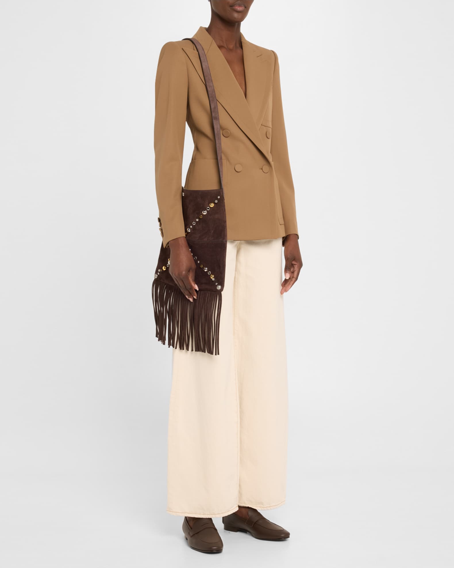 バッグ・カバンその他 VALENTiNO GARAVANi 'Nellcote' small crossbody bag Valentino Garavani Nellcote Fringe Stud Suede Crossbody Bag