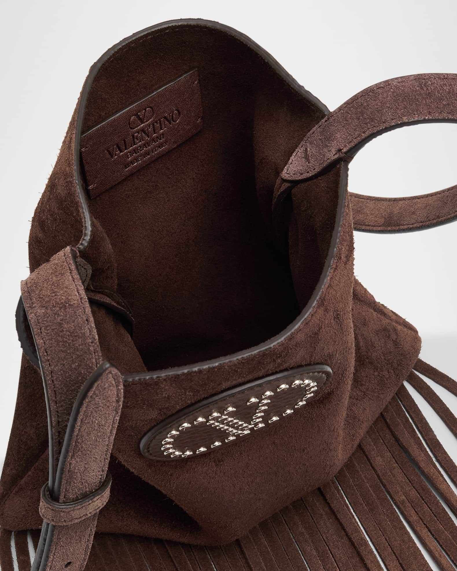 Valentino Garavani Nellcote Fringe Suede Crossbody Bag | Neiman Marcus