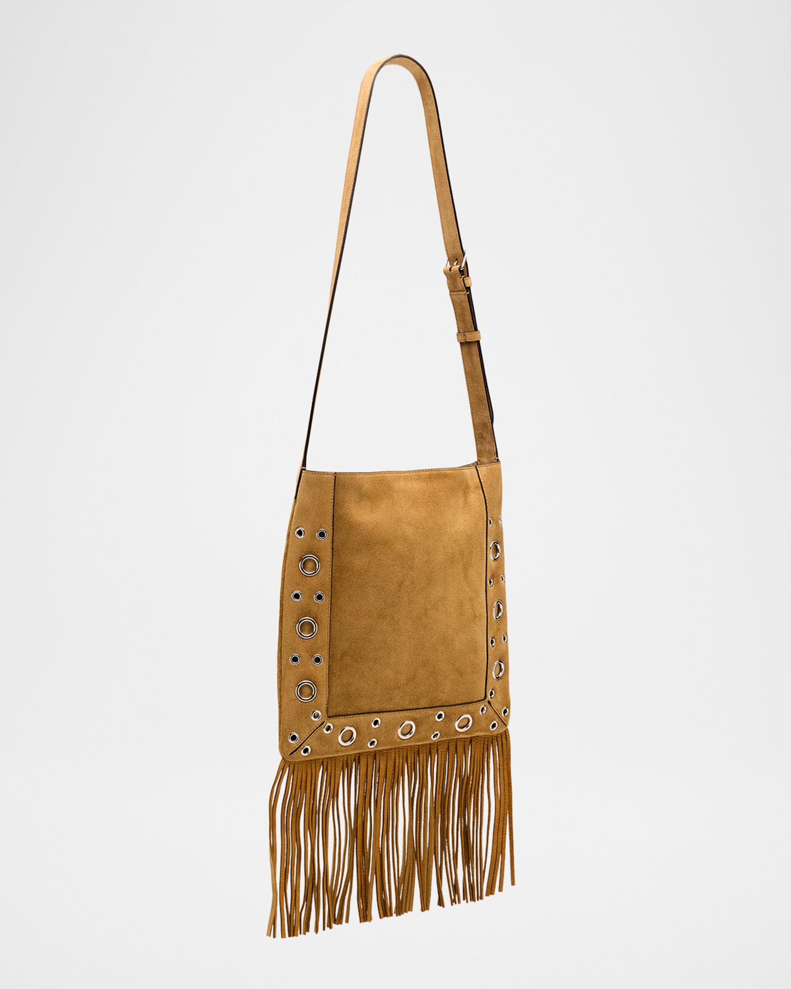 Nellcote Studded Fringe Suede Crossbody Bag | Neiman Marcus