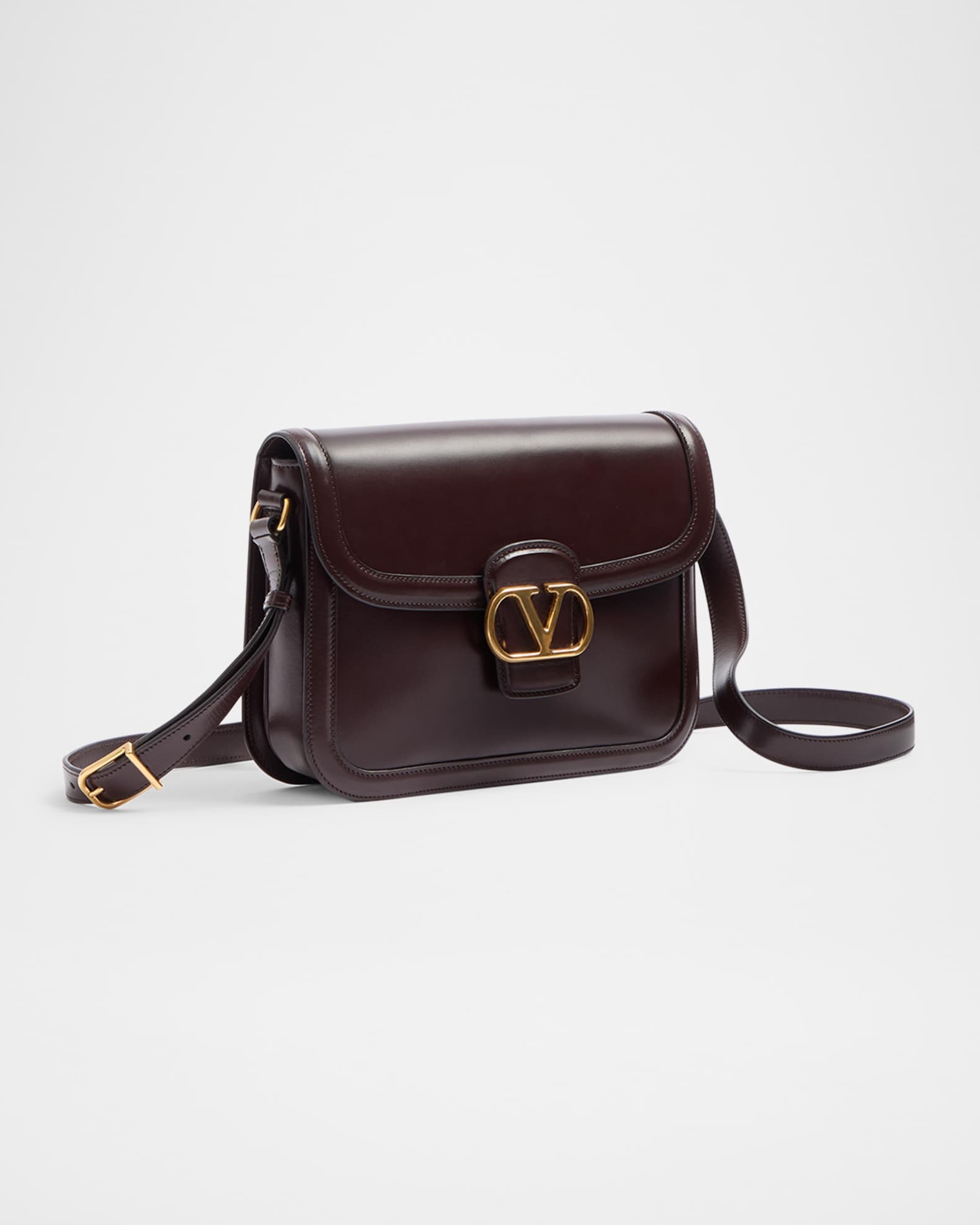 Valentino Garavani 9 to 5 Flap Leather Saddle Shoulder Bag Neiman Marcus