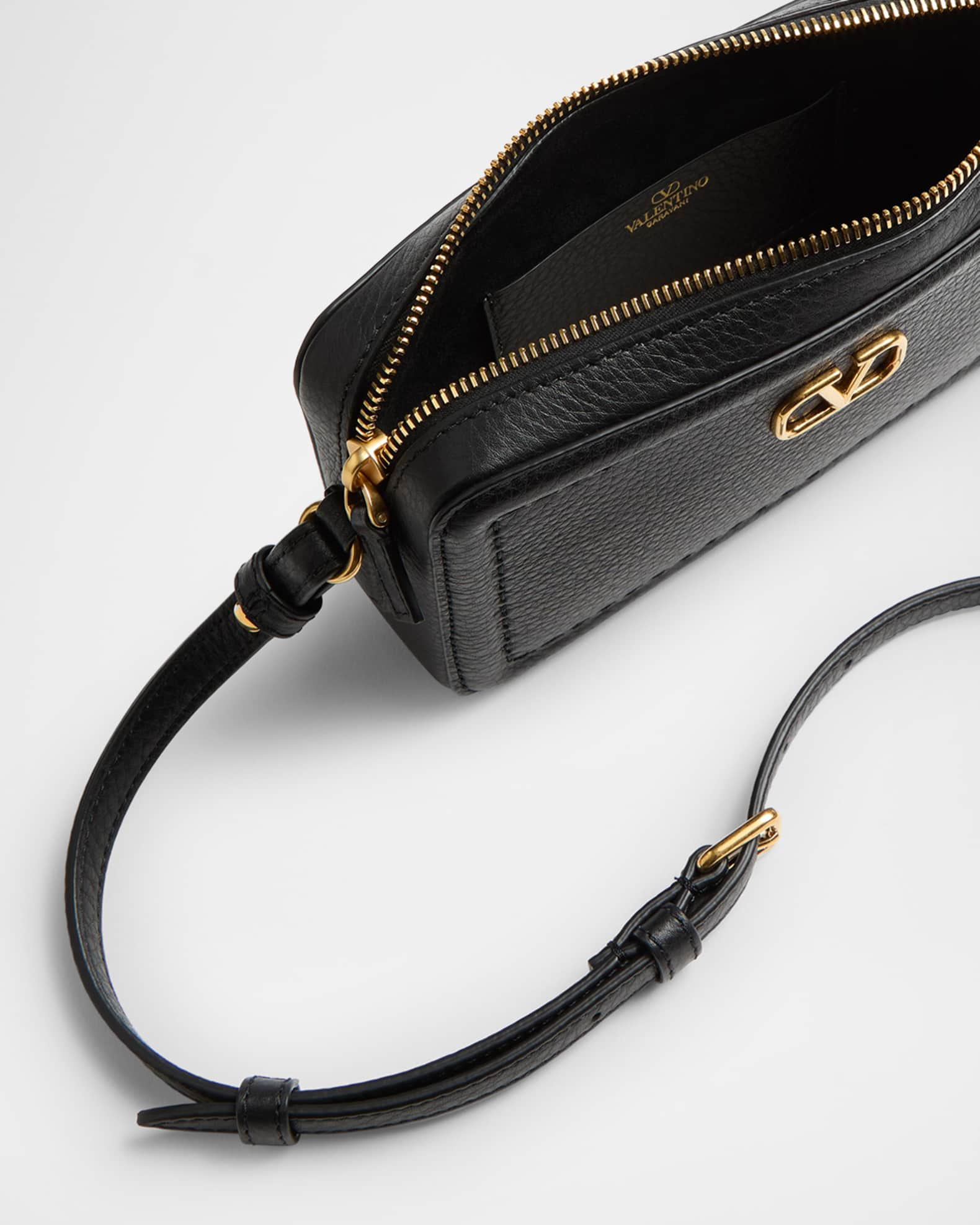 Valentino Garavani Alltime Mini Leather Camera Crossbody Bag