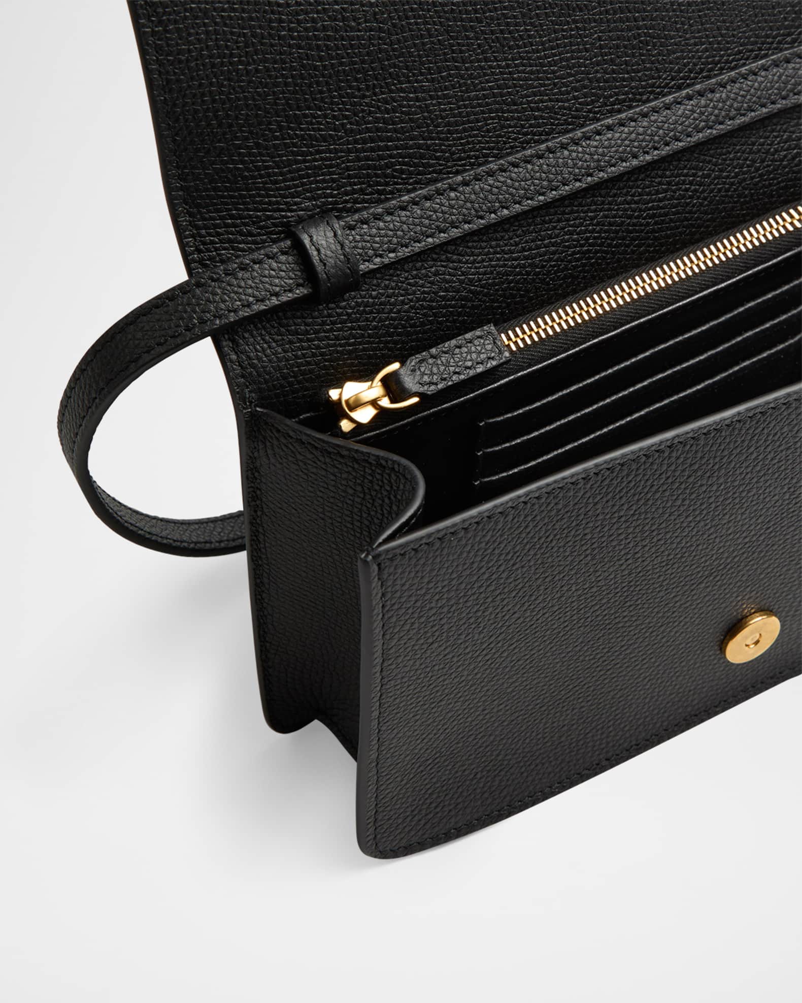 Valentino Garavani VLOGO Flap Leather Wallet | Neiman Marcus