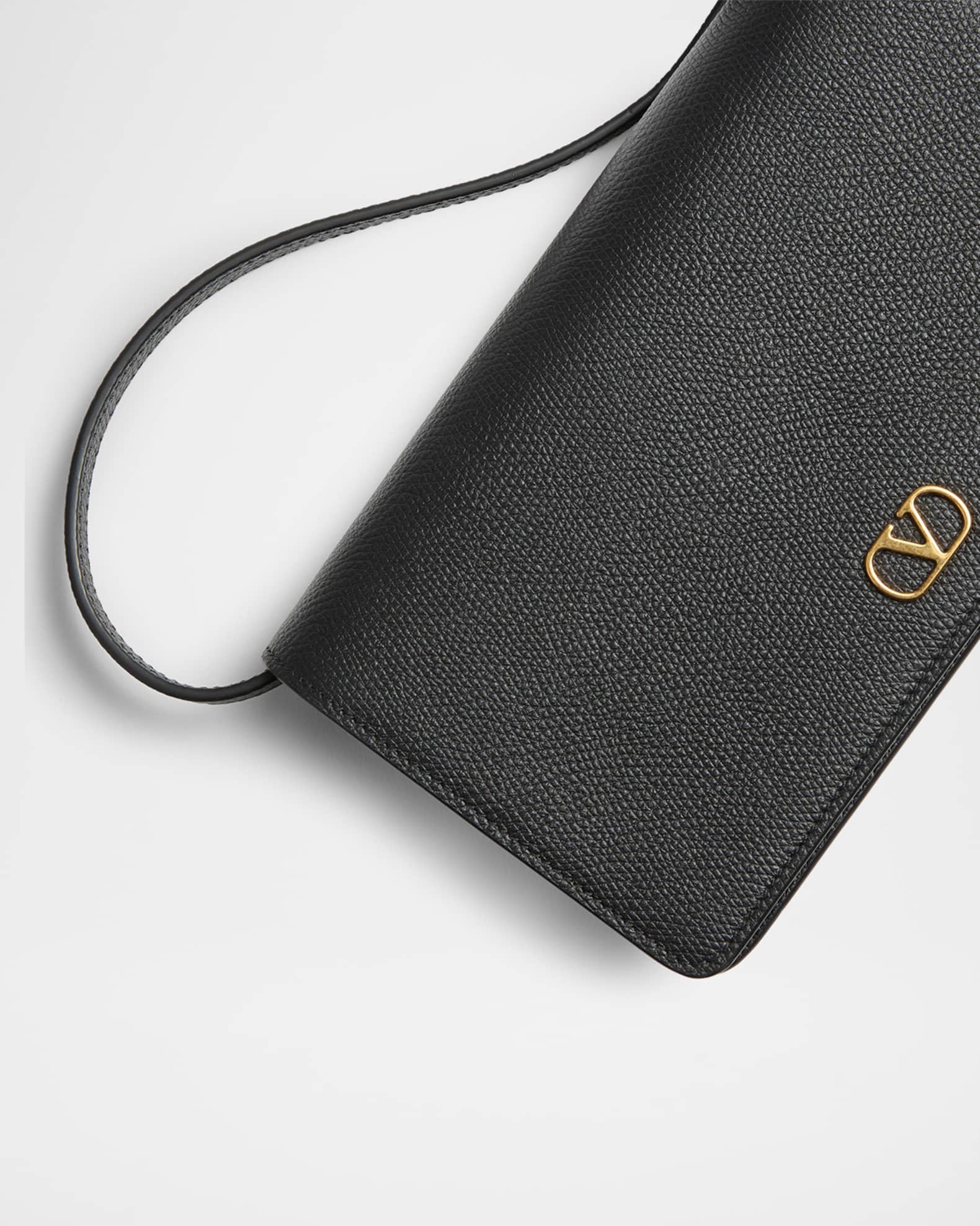 Valentino Garavani VLOGO Flap Leather Wallet | Neiman Marcus