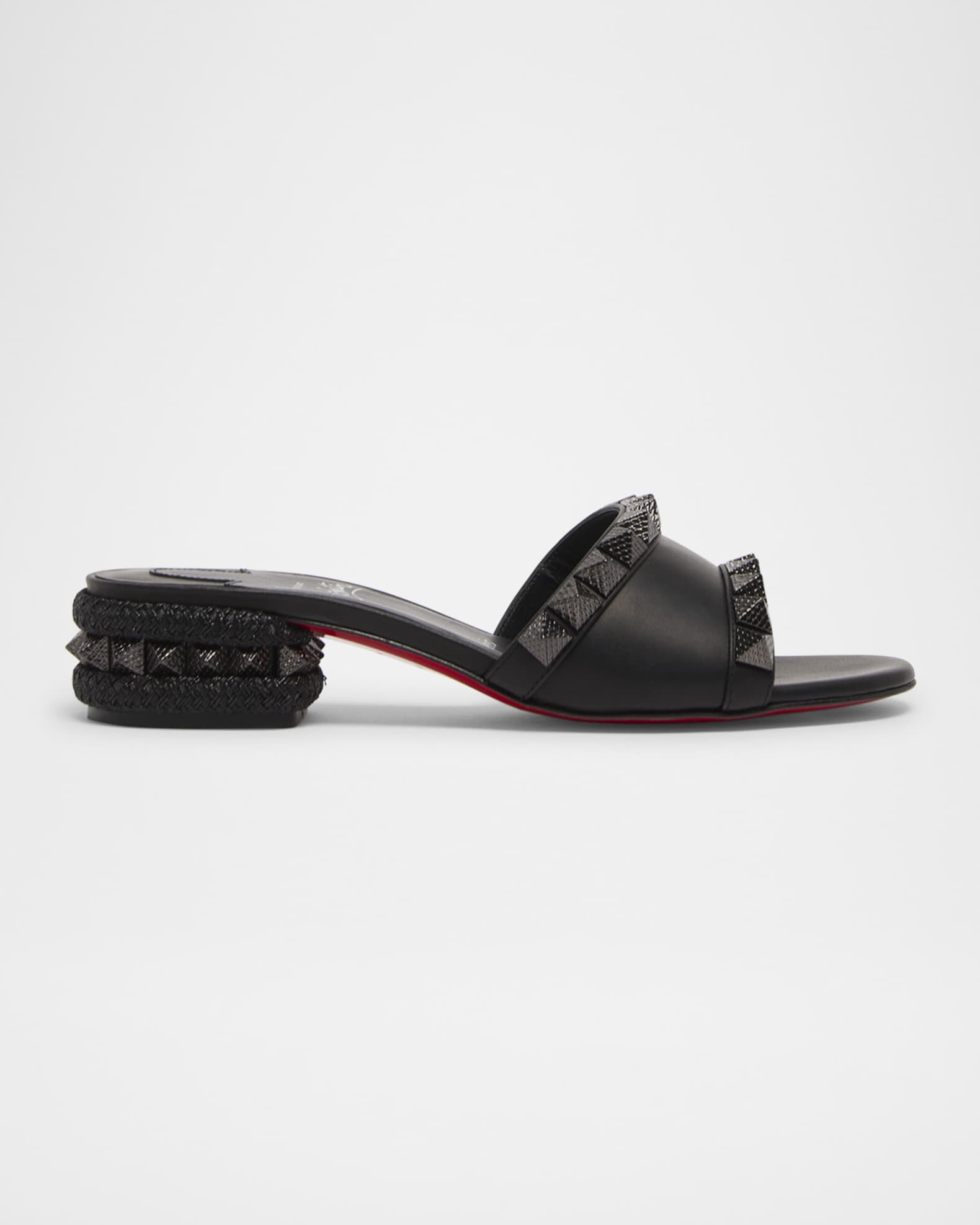Leather Spike Red Sole Mule Sandals 0