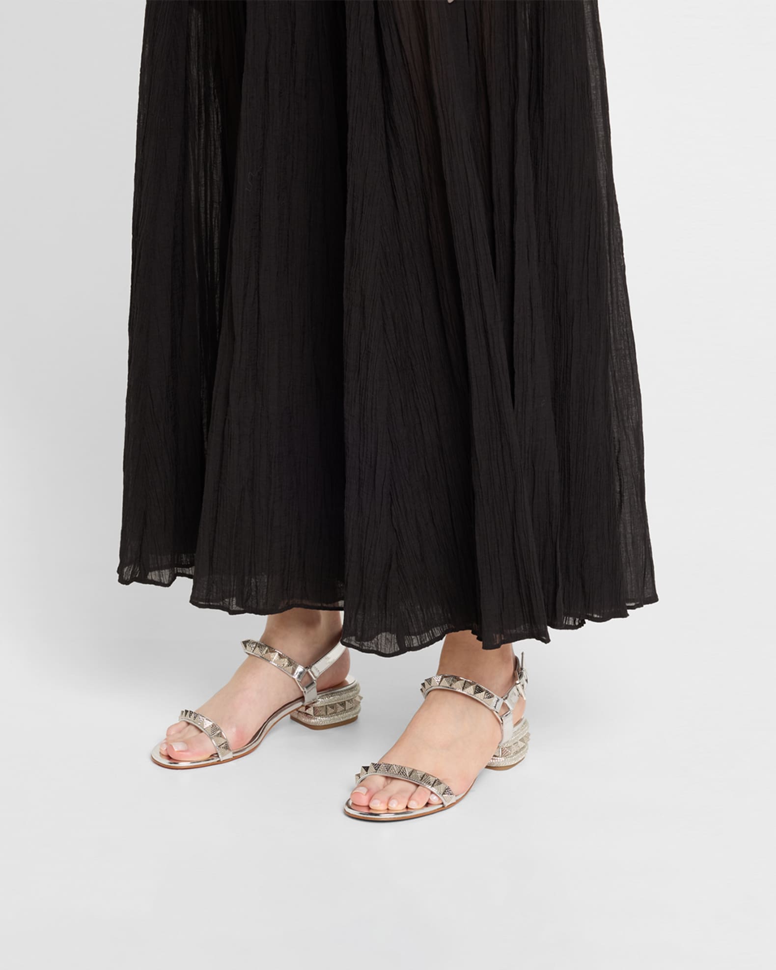 Pyrasand Metallic Spike Red Sole Sandals 1