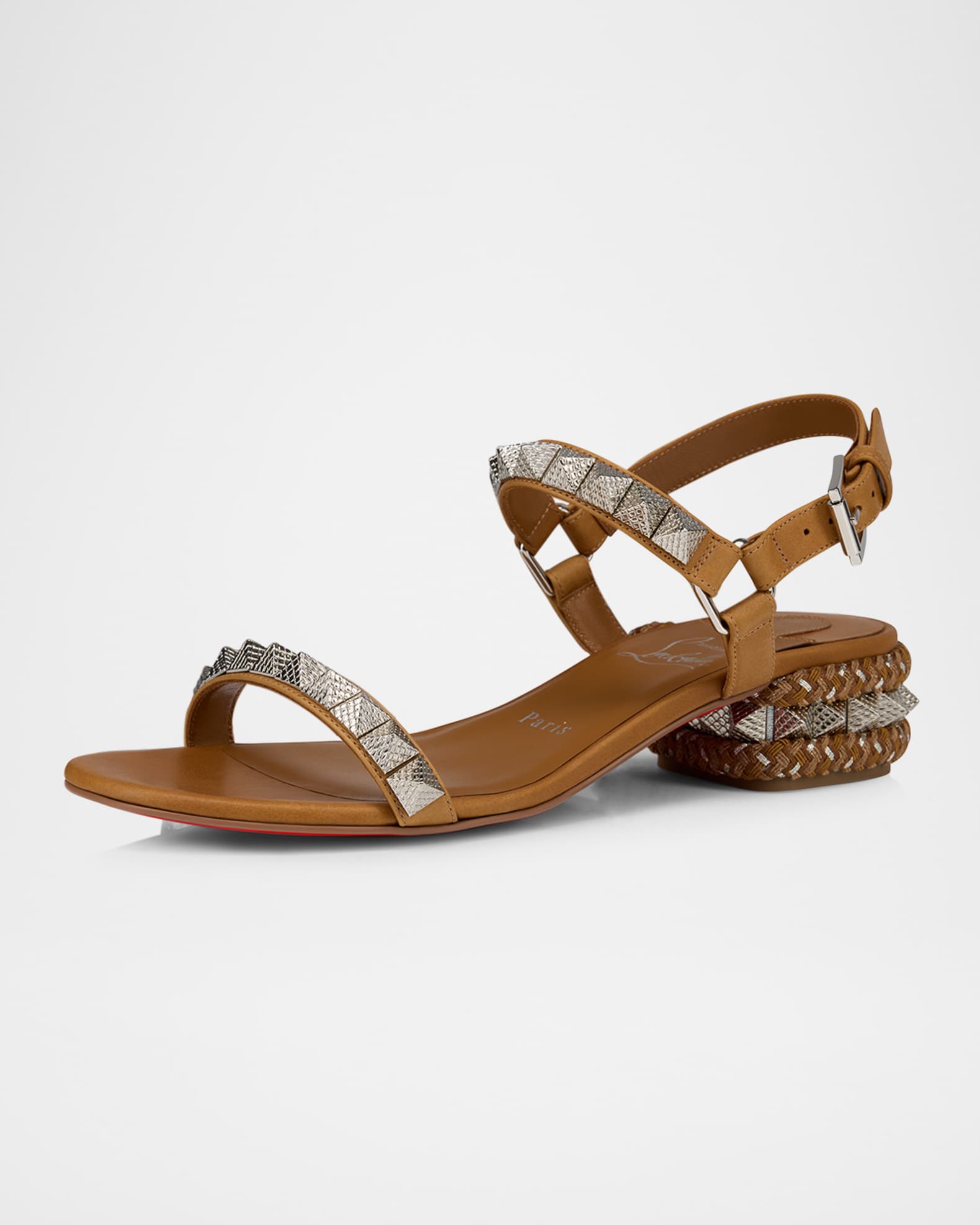 Leather Spike Ankle-Strap Sandals 1