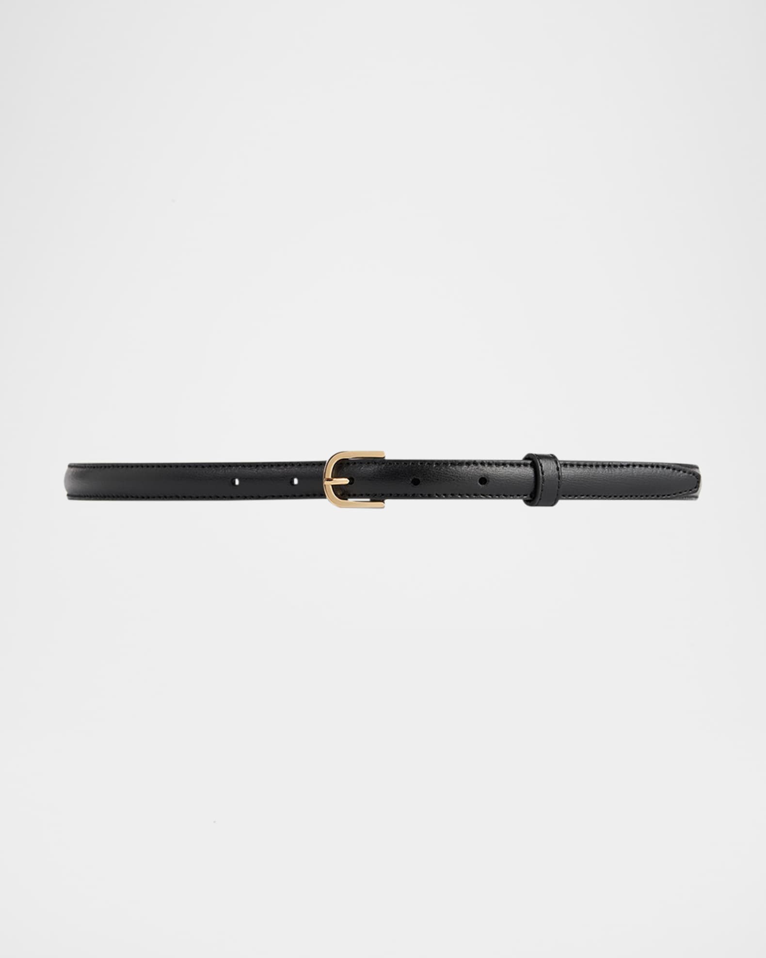 Buckle Leather Skinny Belt 0
