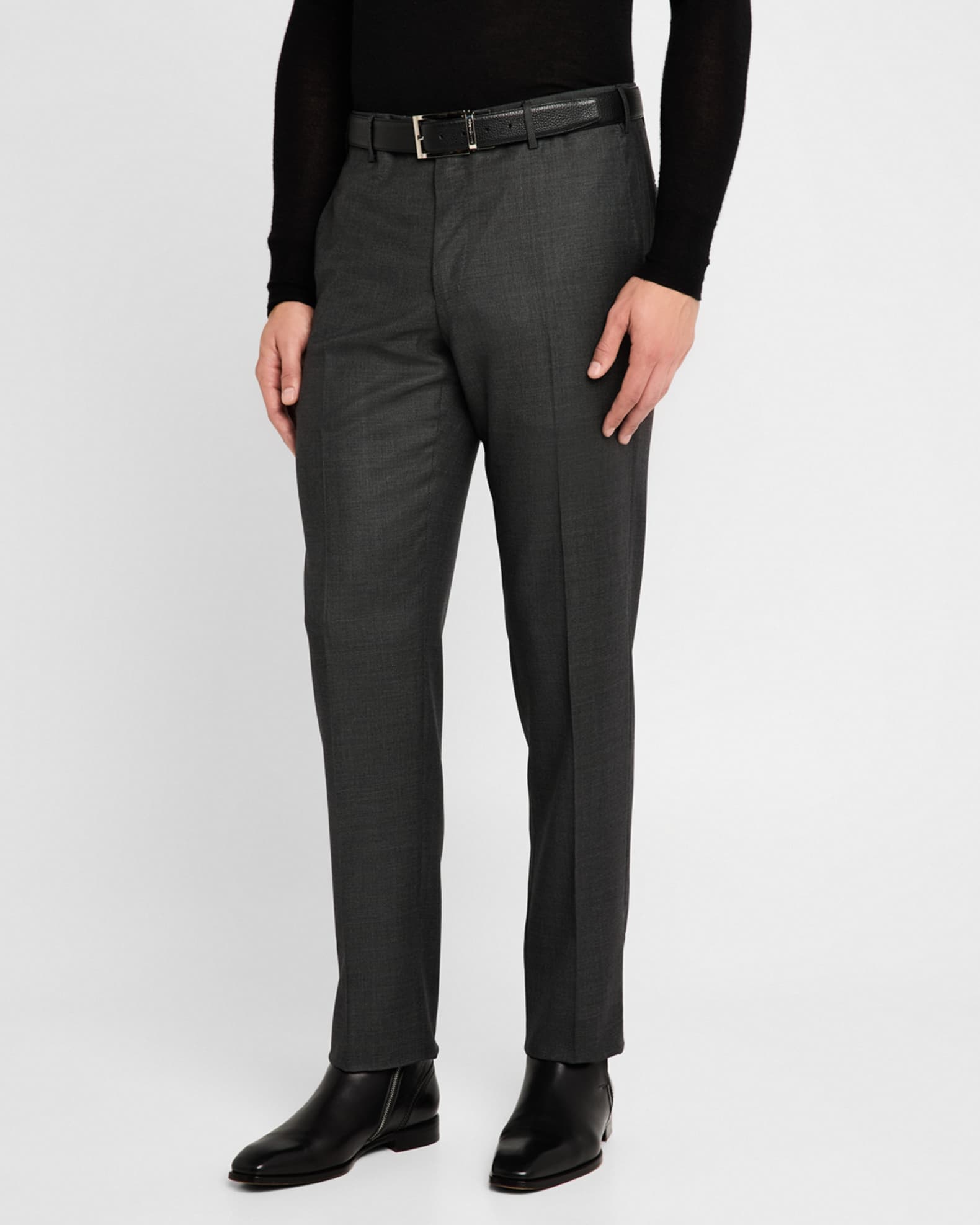 Zanella Men's Parker Wool Nailhead Trousers | Neiman Marcus