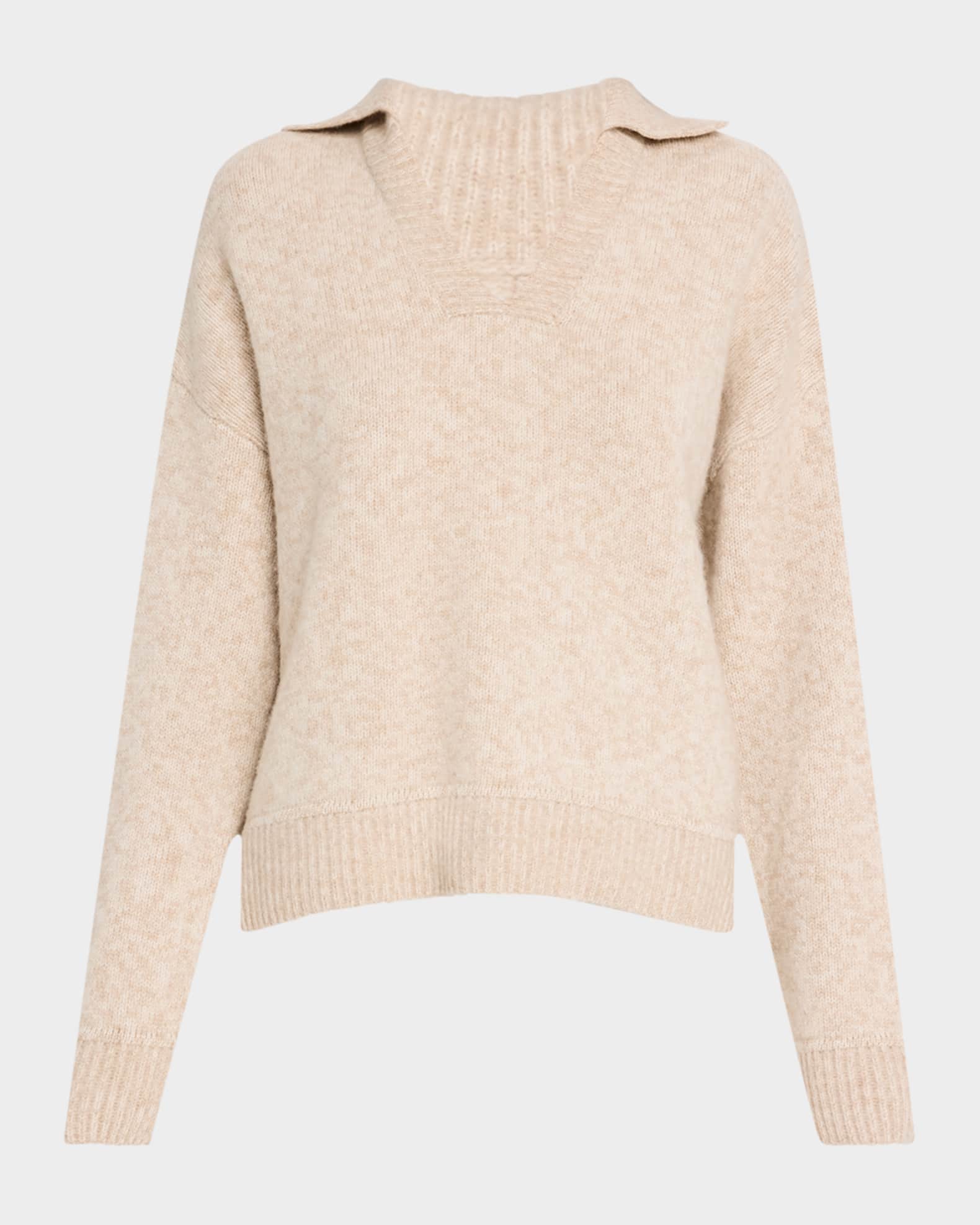 Super Luxe Cashmere Marled Polo Sweater 0