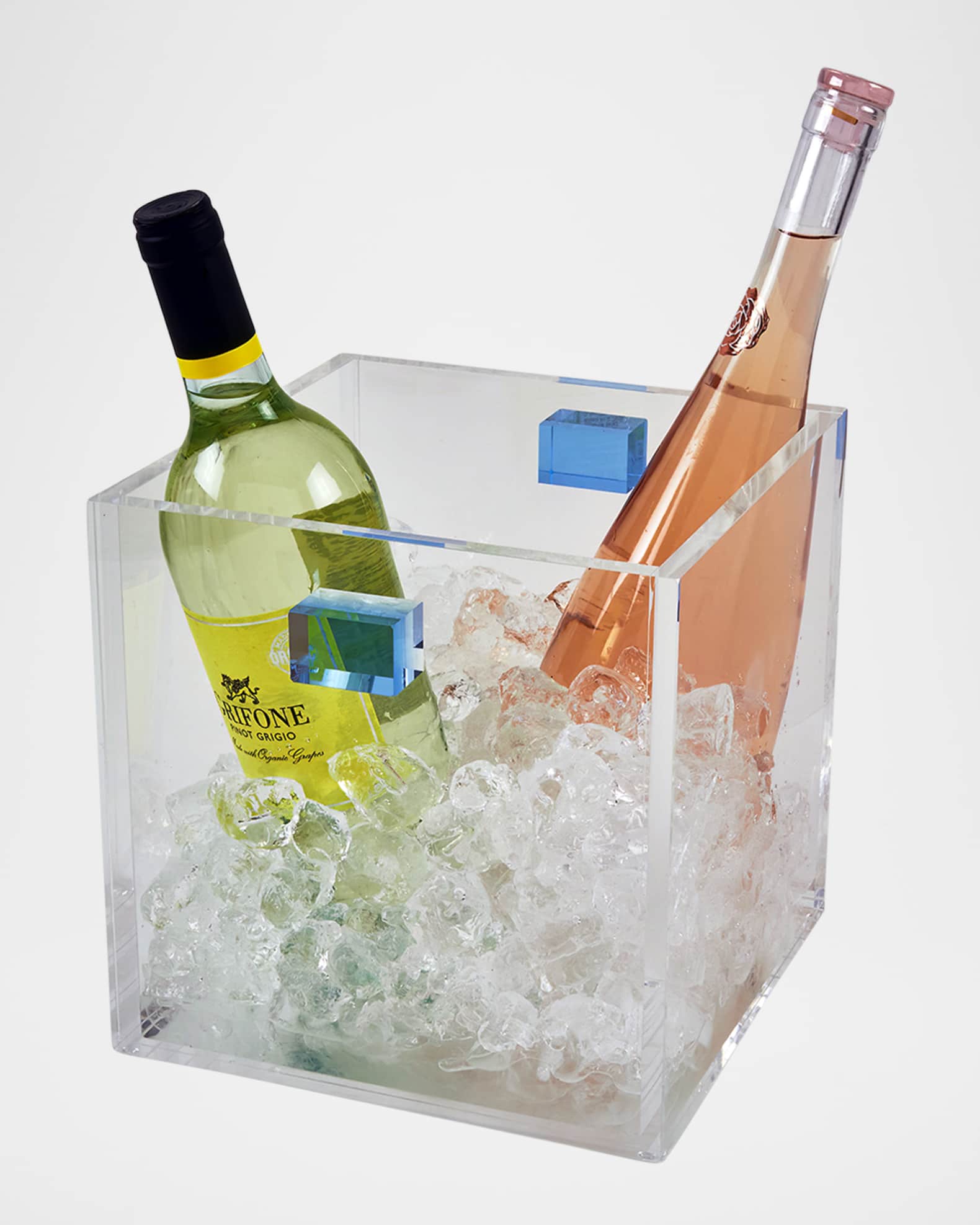 Clear Lucite Wine Cooler with Handles 1