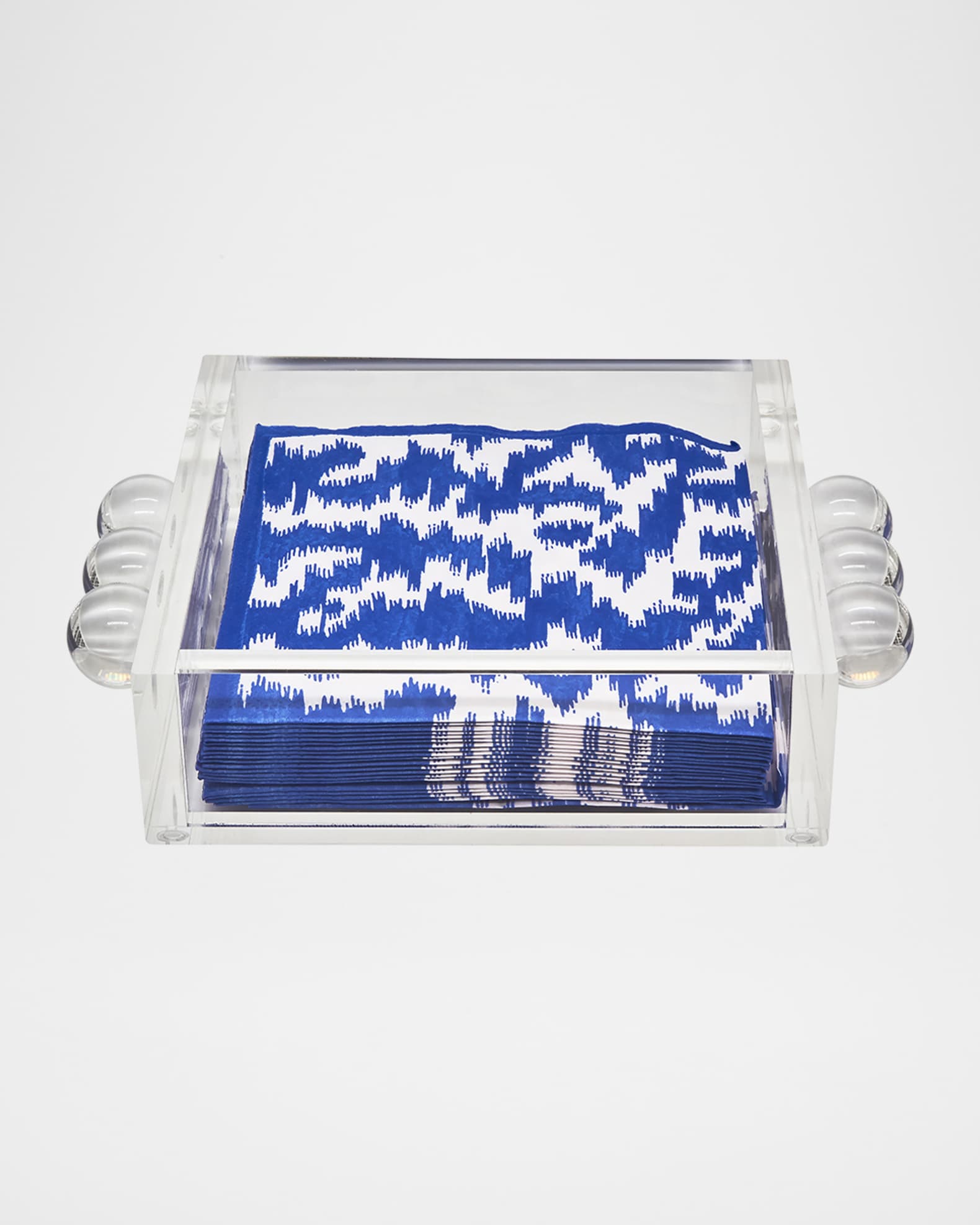 Clear Lucite Cocktail Napkin Tray with Bubbles 0