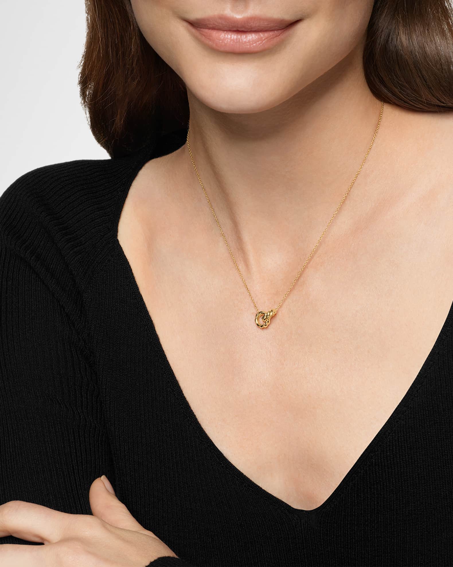 David Yurman Sculpted Cable Link Necklace in 18K Gold, 10mm, 15-17