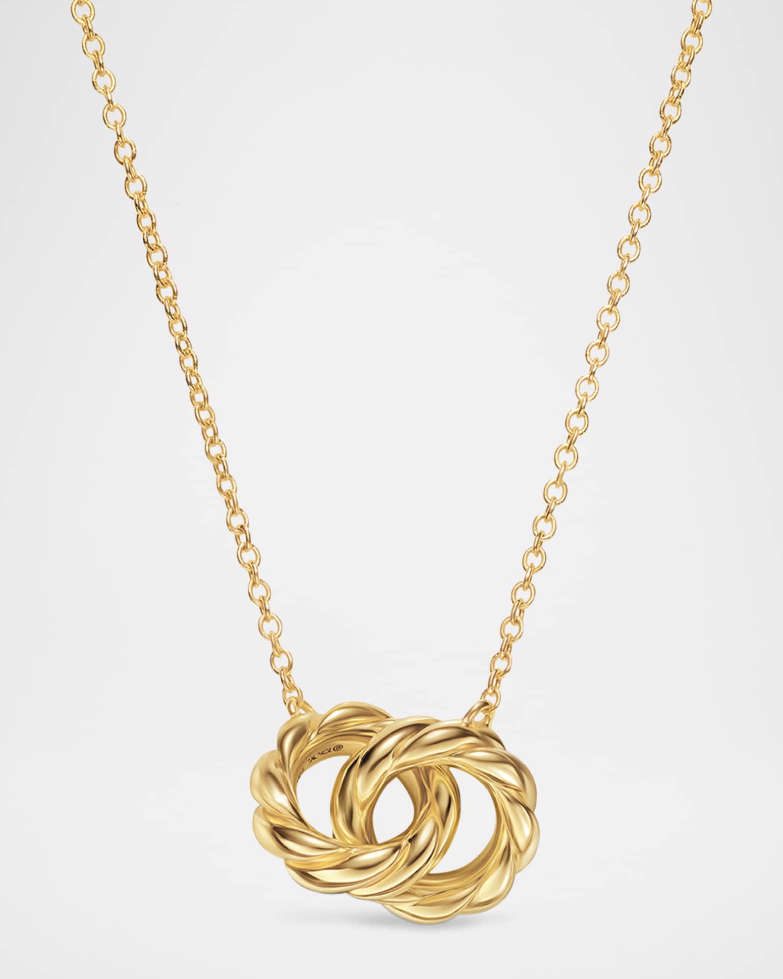 David Yurman Sculpted Cable Link Necklace in 18K Gold, 10mm, 15-17