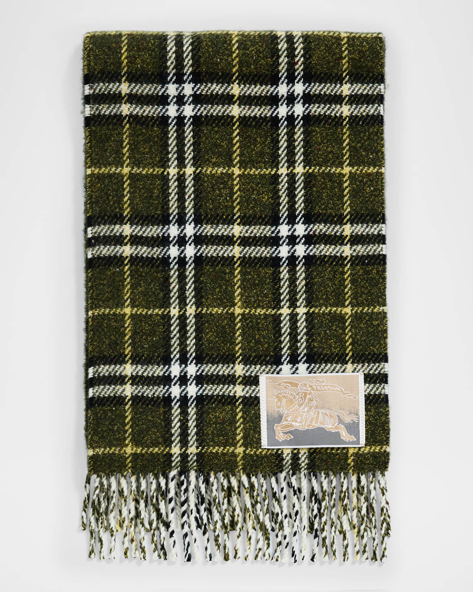 Check-Print Cashmere Blend Scarf 0