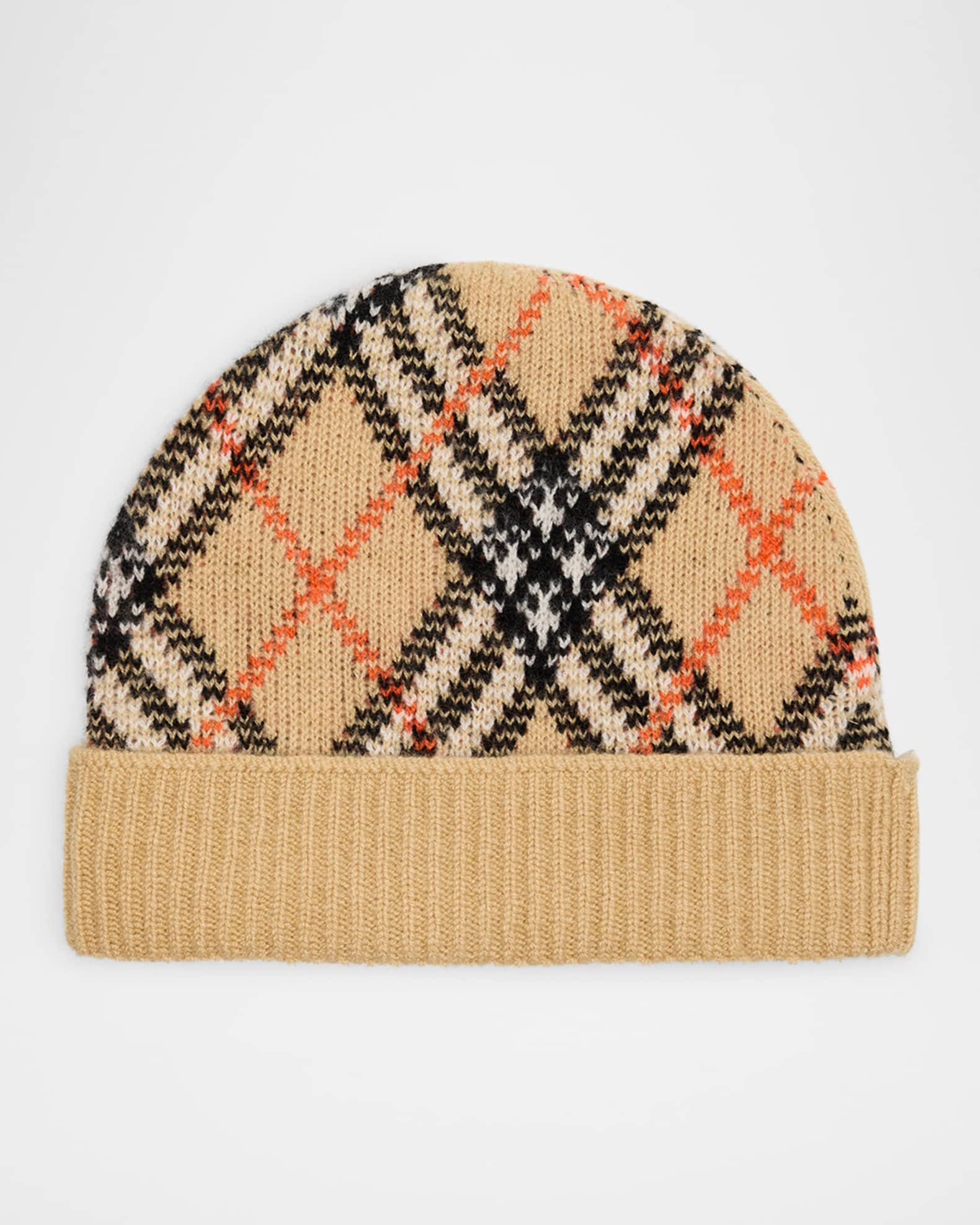 Burberry Check Cashmere-Blend Beanie | Neiman Marcus