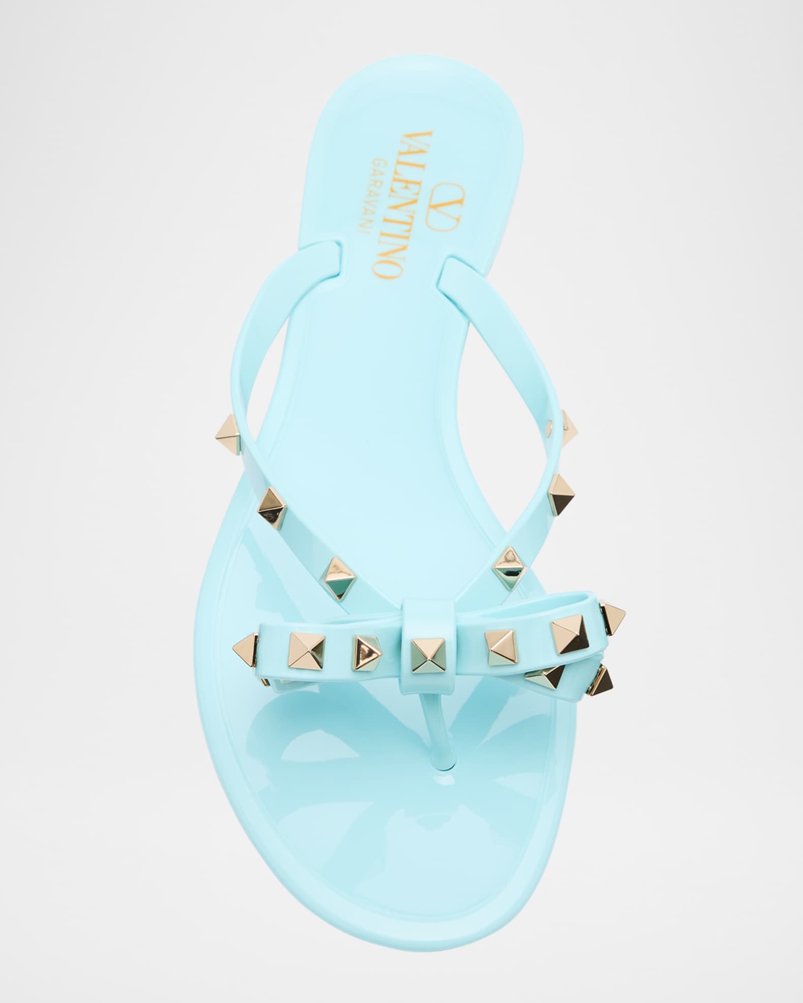 Valentino Garavani Rockstud Jelly Bow Thong Sandals | Neiman