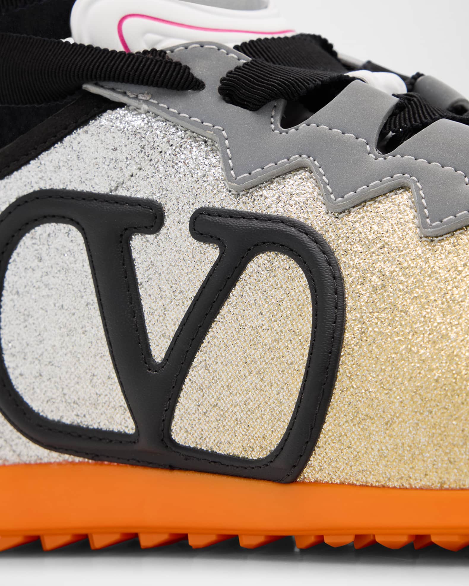 Valentino Garavani Chromathon Ombre Glitter Ankle-Wrap