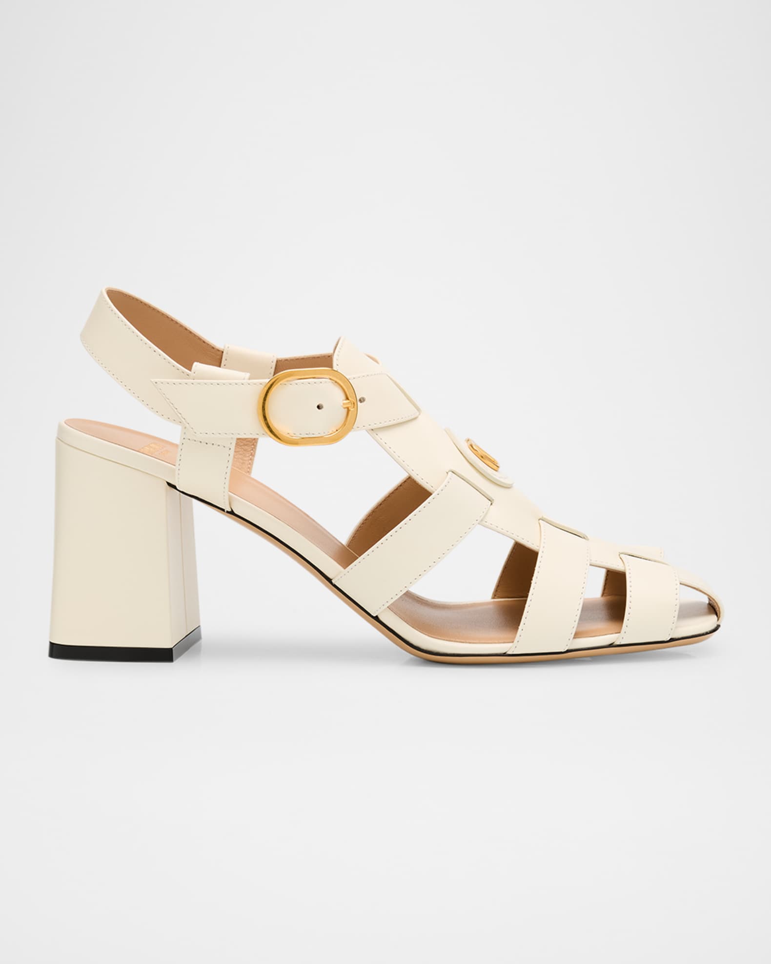 サンダル・ミュール Valentino Garavani Open-Toe Block Heel Sandals Valentino Garavani Rockstud Leather Caged Mule Sandals