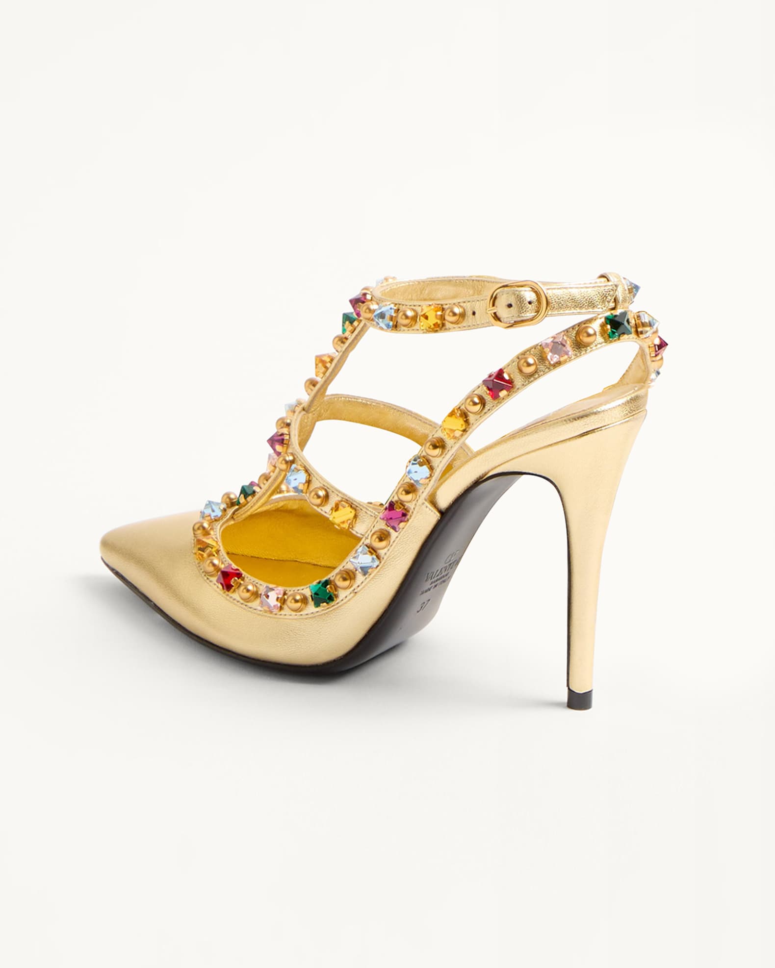 VALENTINO の靴♪ ★ ROCKSTUD PUMPS★ 90mm 多色 Valentino Garavani Rockstud Multicolor Ankle-Strap Pumps