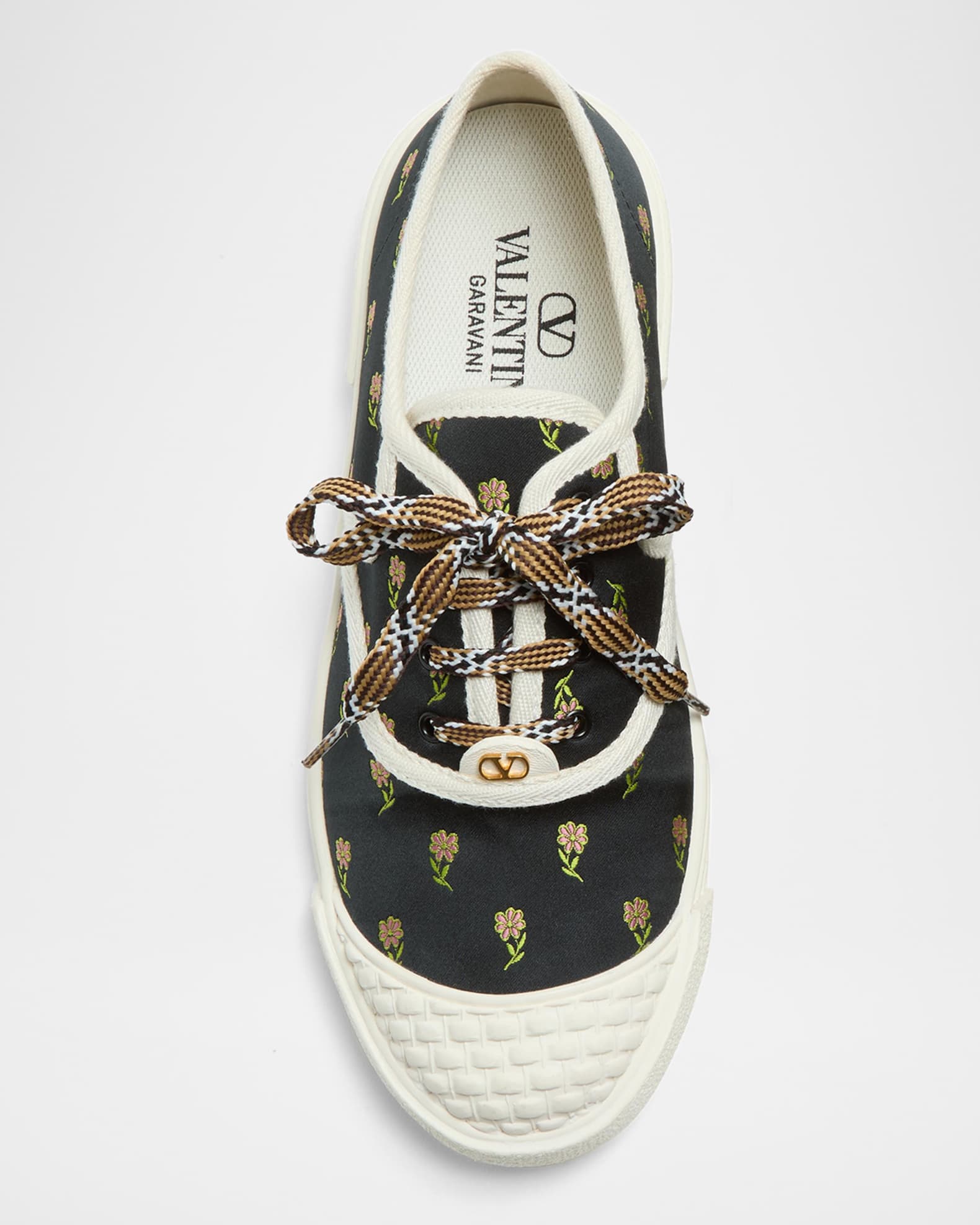 【可愛いカラー♪】VALENTINO Garavani Low Shoes Valentino Garavani Upvillage Bicolor Stripe Low-Top Sneakers