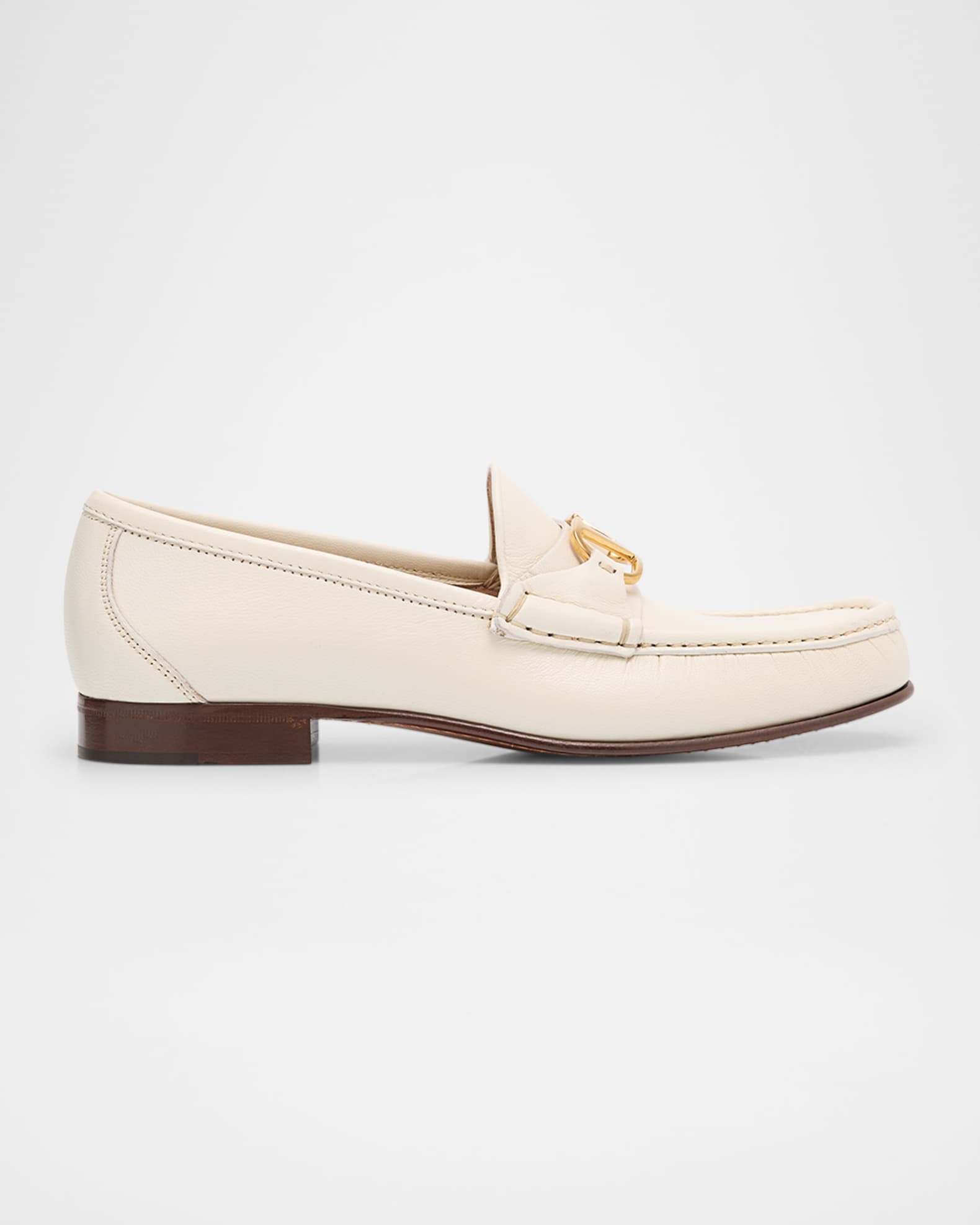 VLogo Leather Medallion Loafers 0