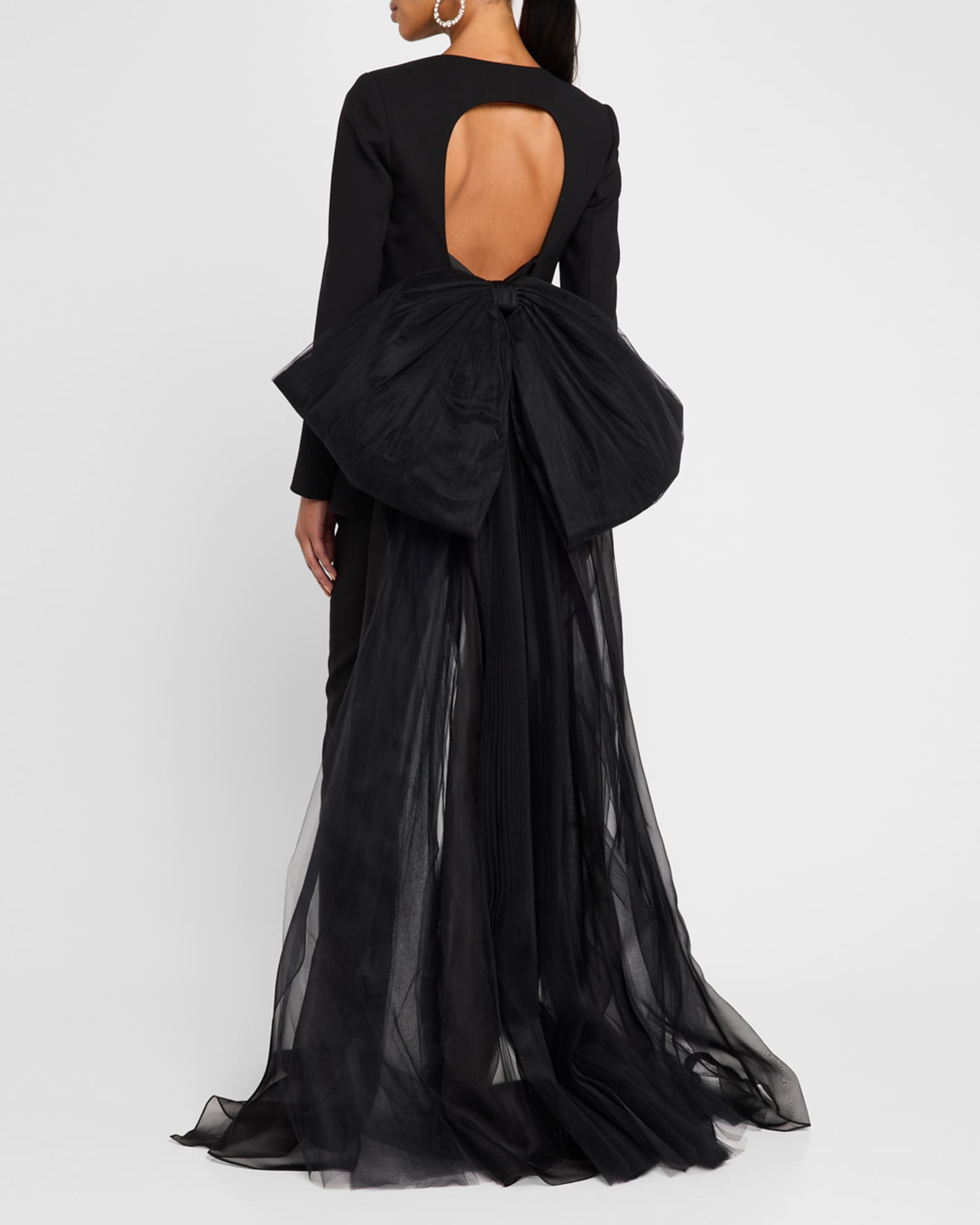 Carolina Herrera Open-Back Collarless Jacket With Removable