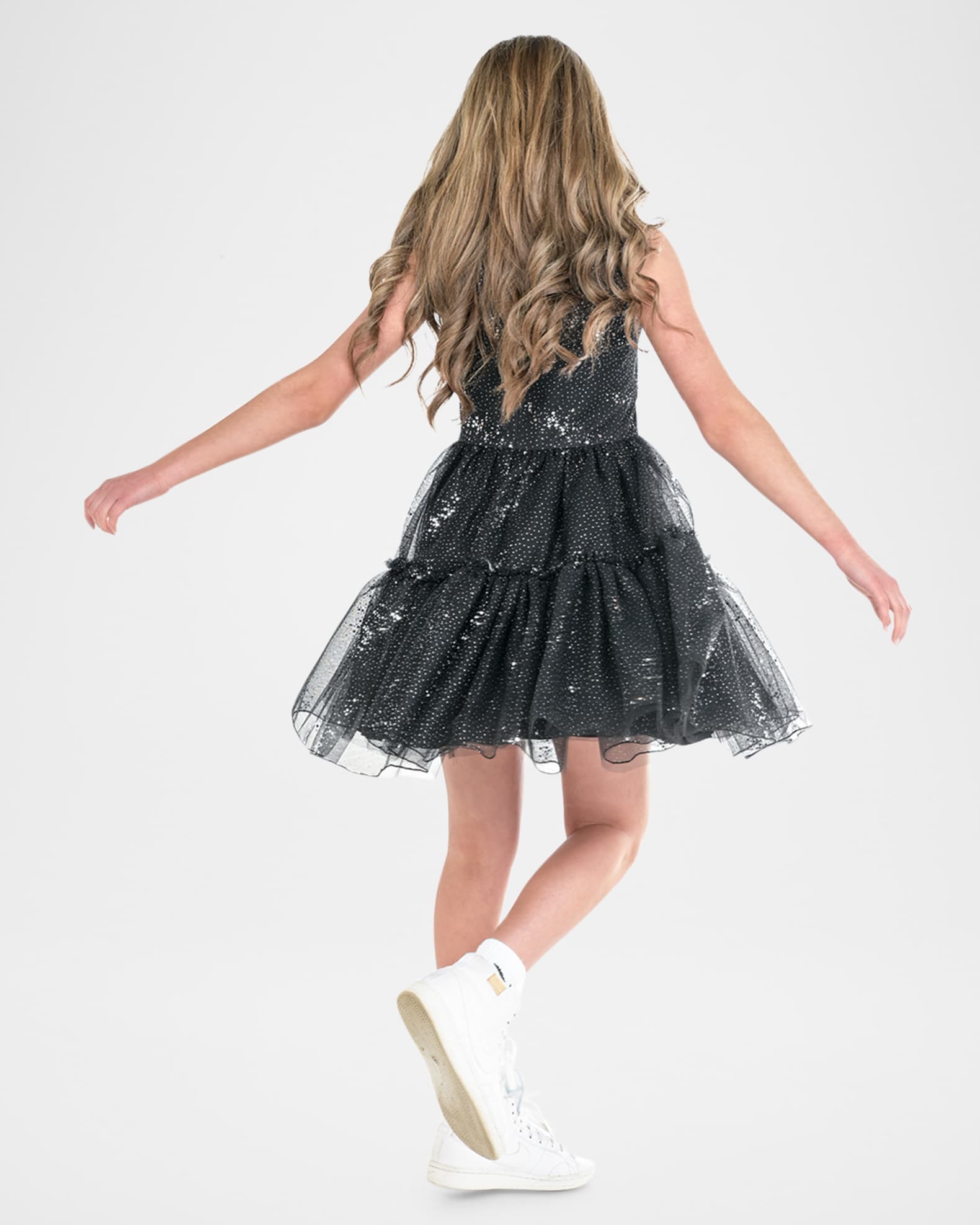 Girl's Gabriella Sequin Tiered Dress, Size 7-16 1