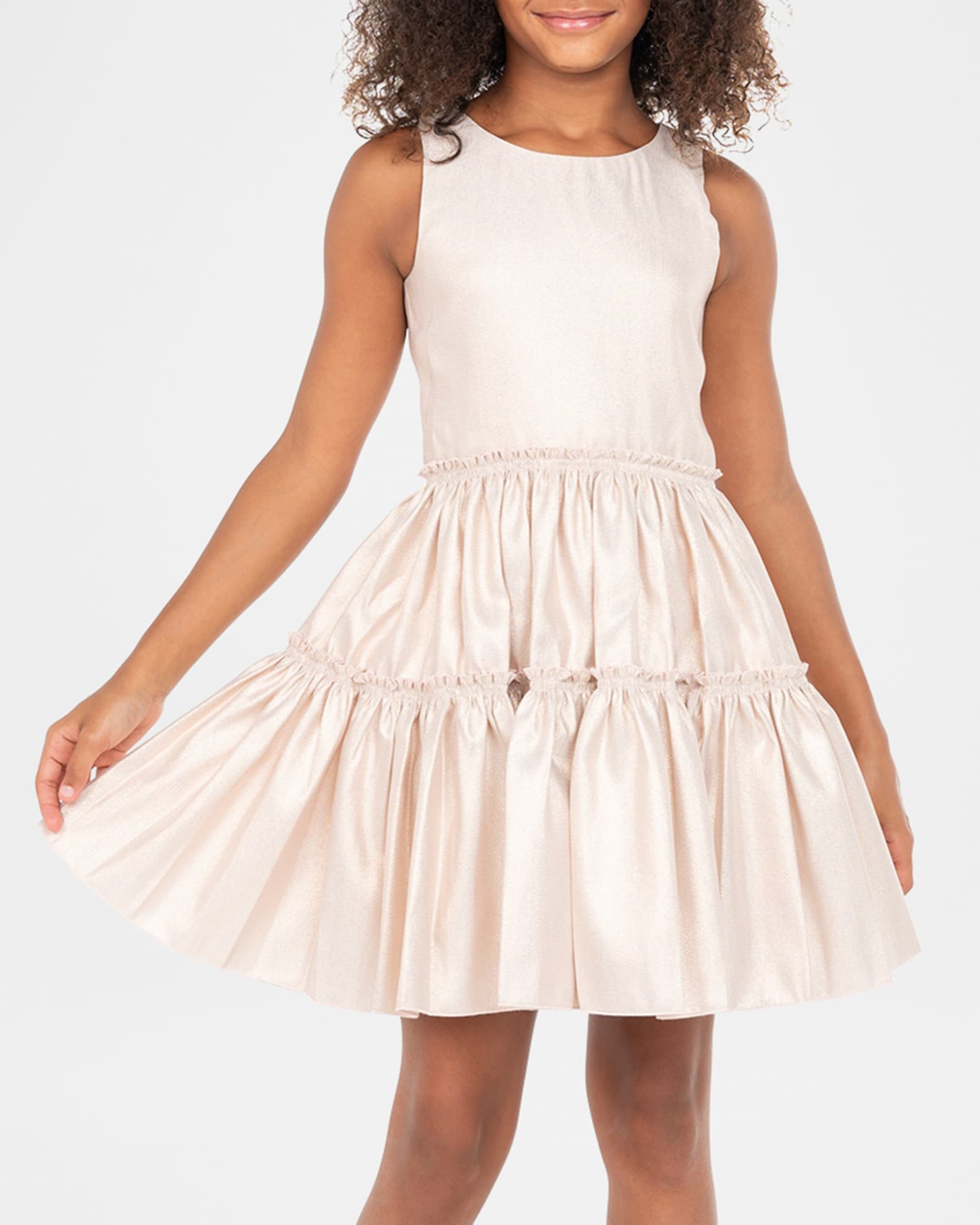 Girl's Ariana Iridescent Tiered Dress 0
