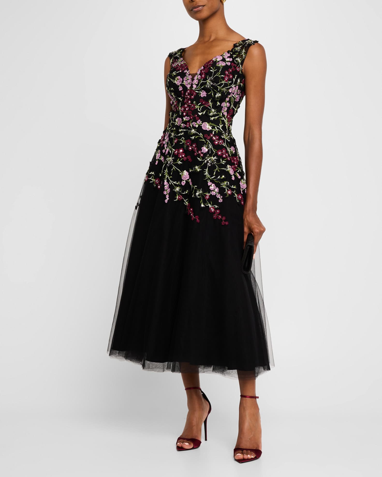 Teri jon tulle midi dress best sale