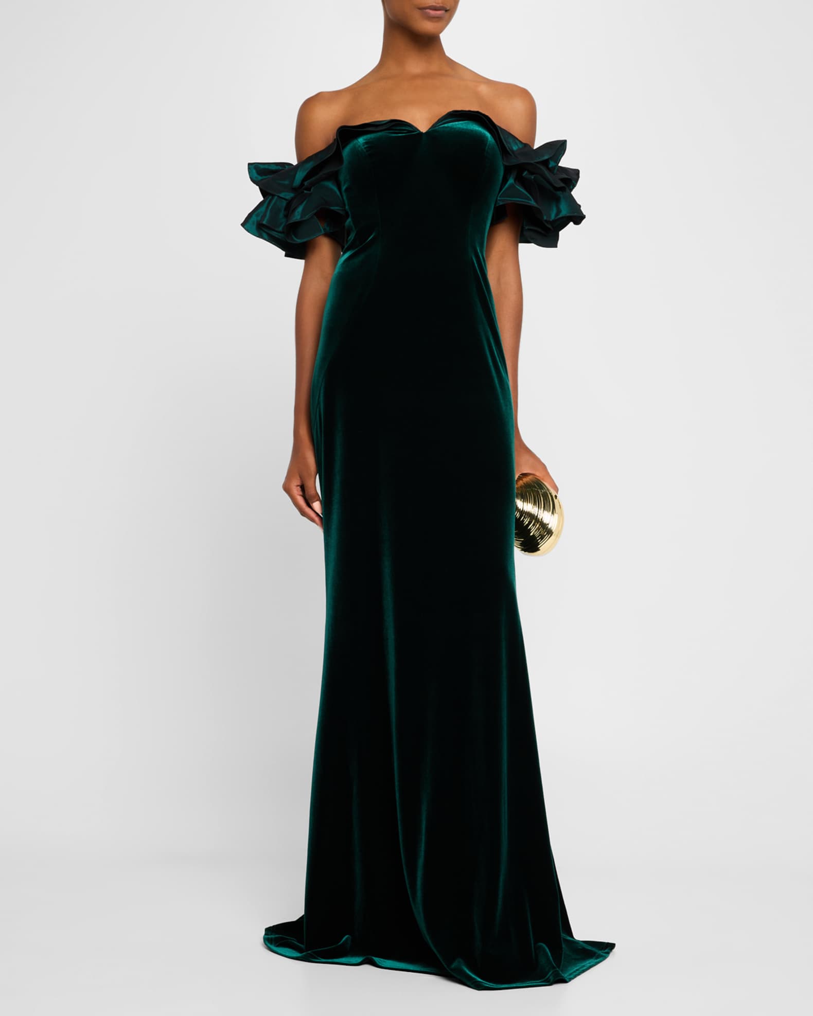 Teri jon black velvet dress top