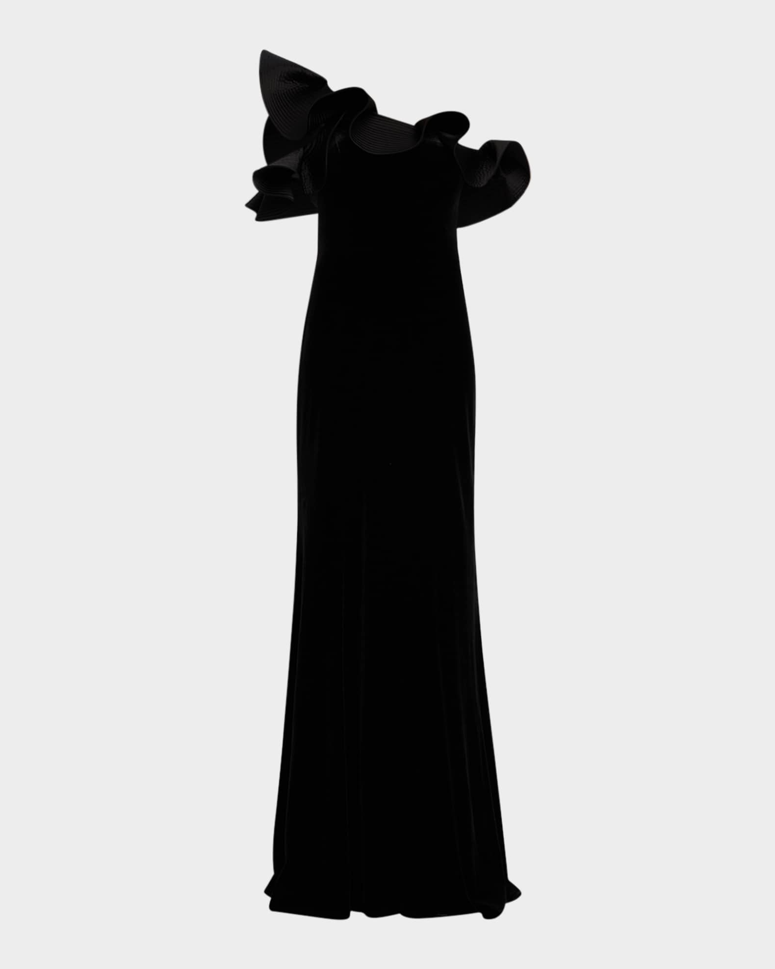 Teri jon black velvet dress on sale