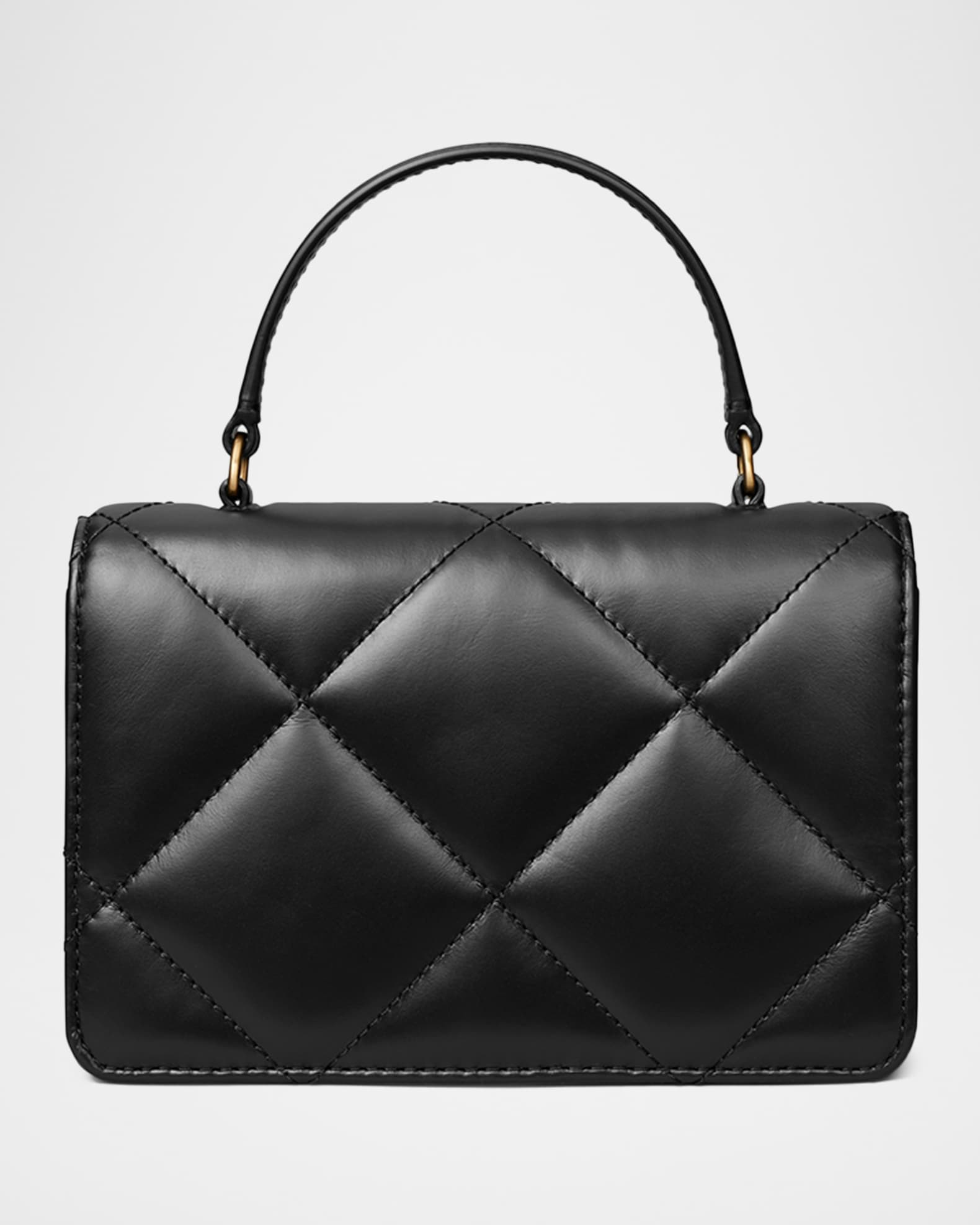 『KIRA』 Tory Burch Kira Mini Quilted Leather Top-Handle Bag with Chain