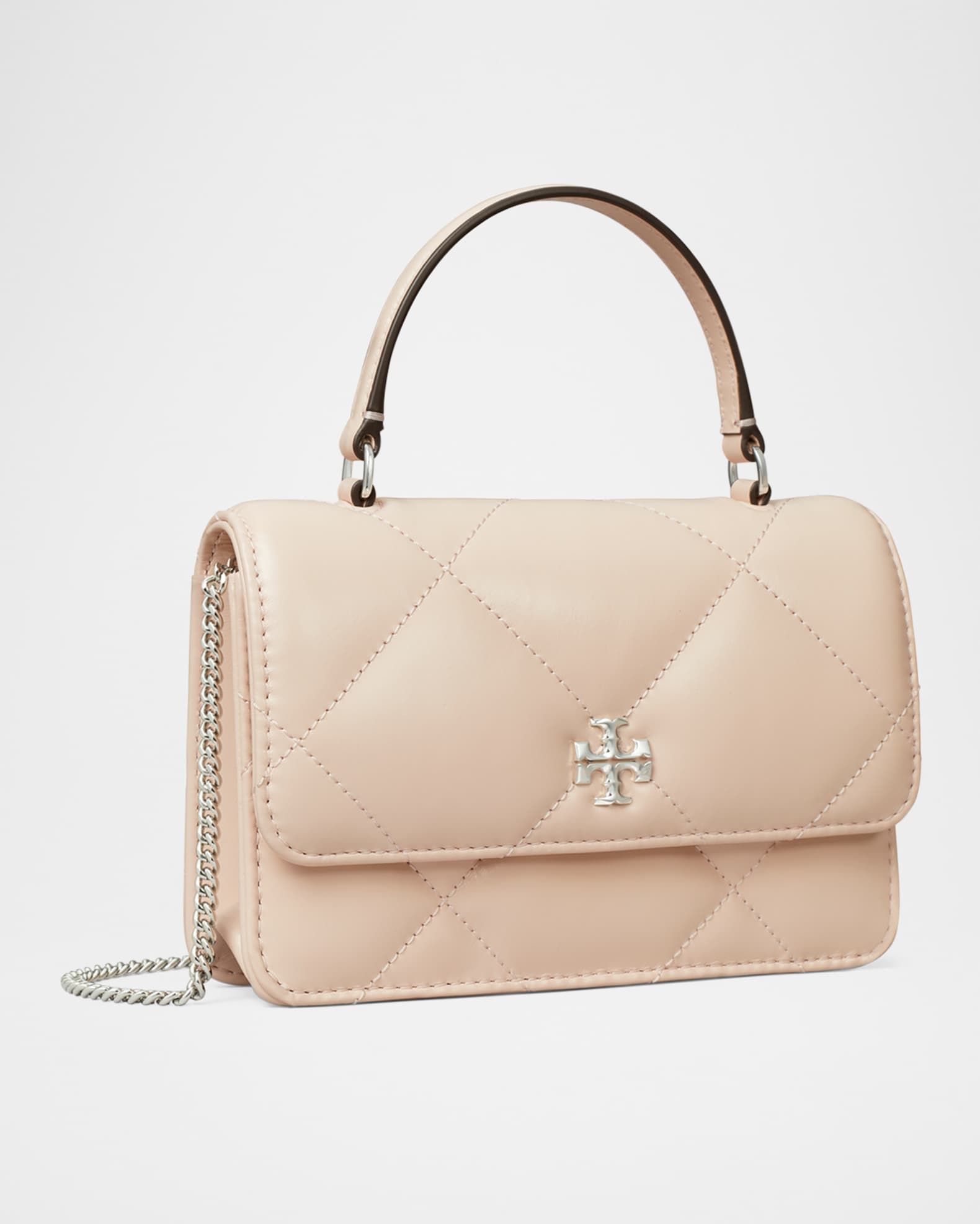 Tory Burch Kira Mini Quilted Leather Top-Handle Bag with