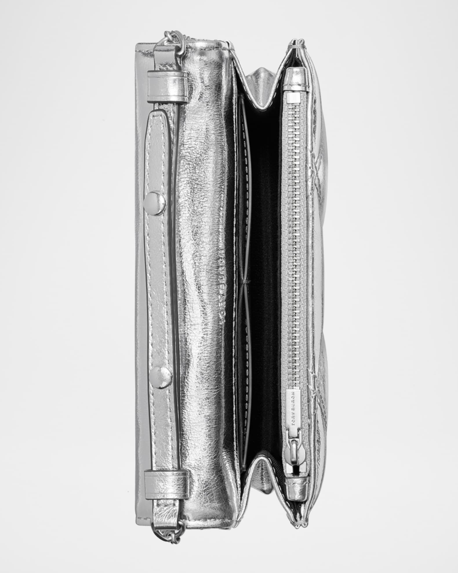 Tory Burch Kira Mini Quilted Metallic Leather TopHandle Bag Neiman