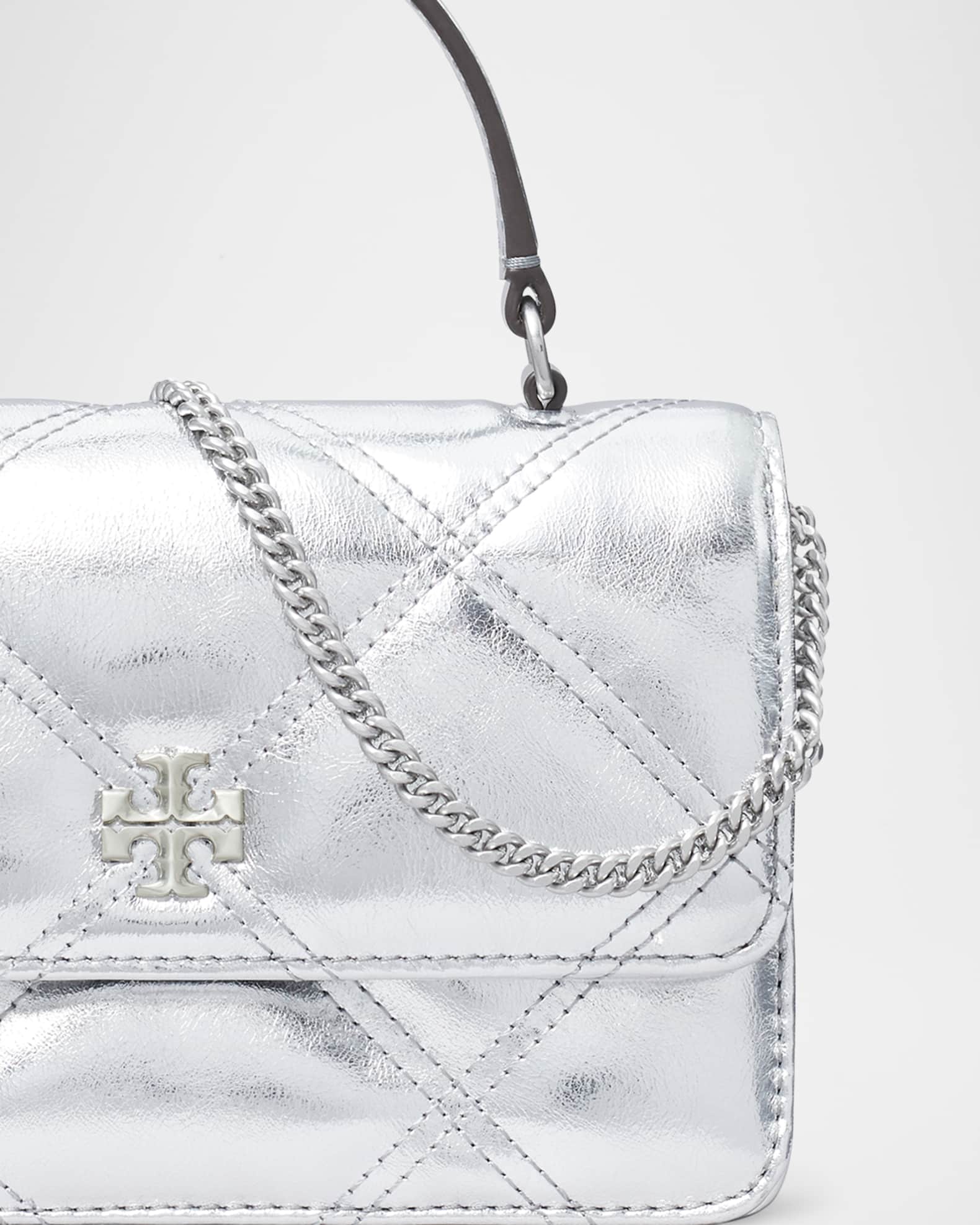 Tory Burch Kira Mini Quilted Metallic Leather Top Handle Bag Neiman Marcus