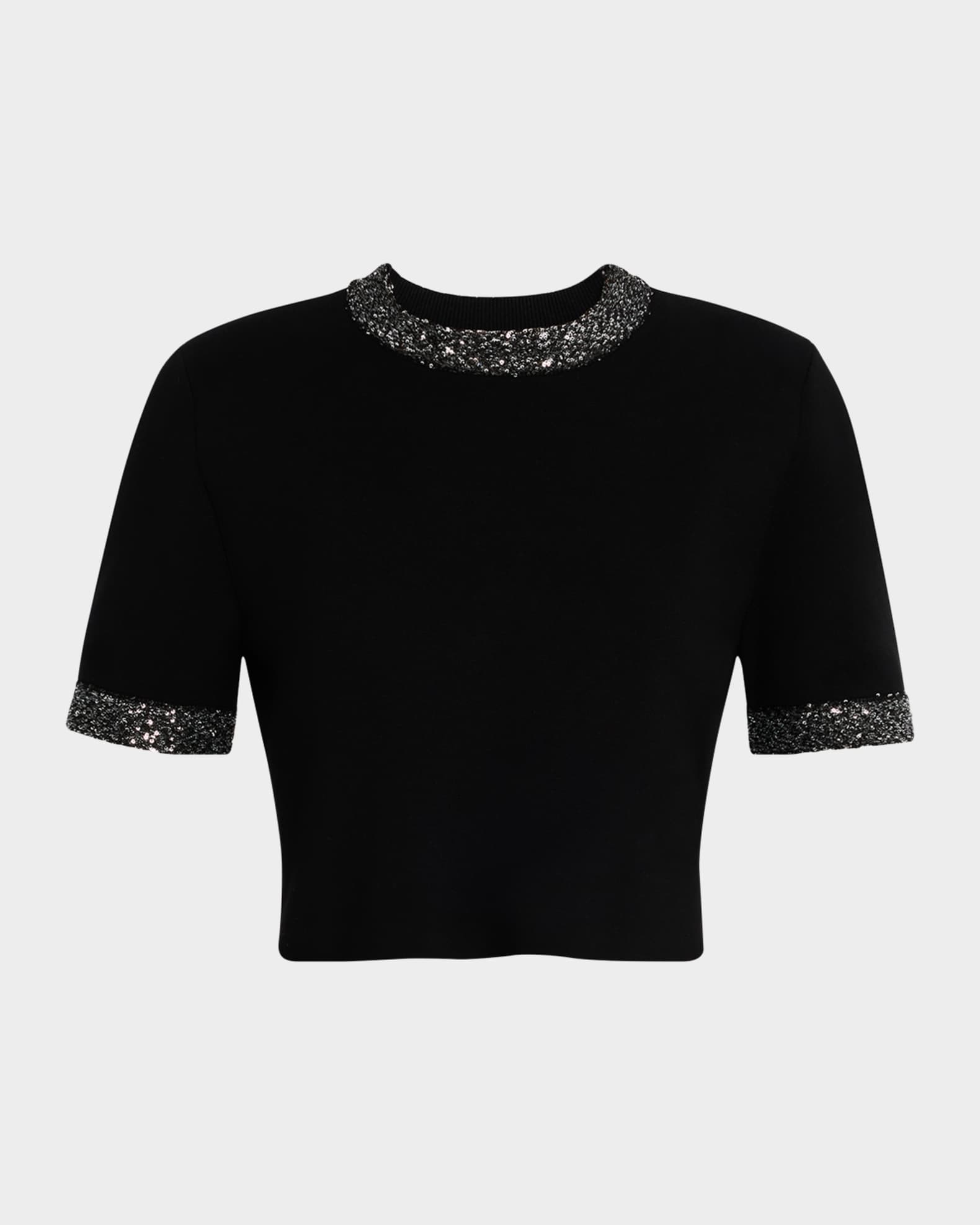 Maeve Embellished Short-Sleeve Top 0