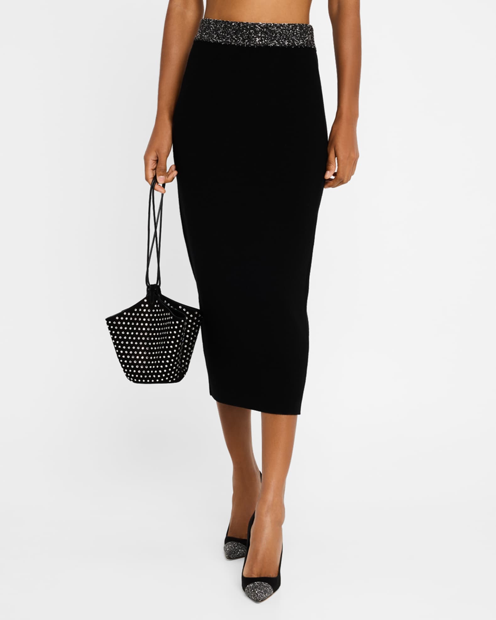 Jane Embellished Knit Midi Skirt 1