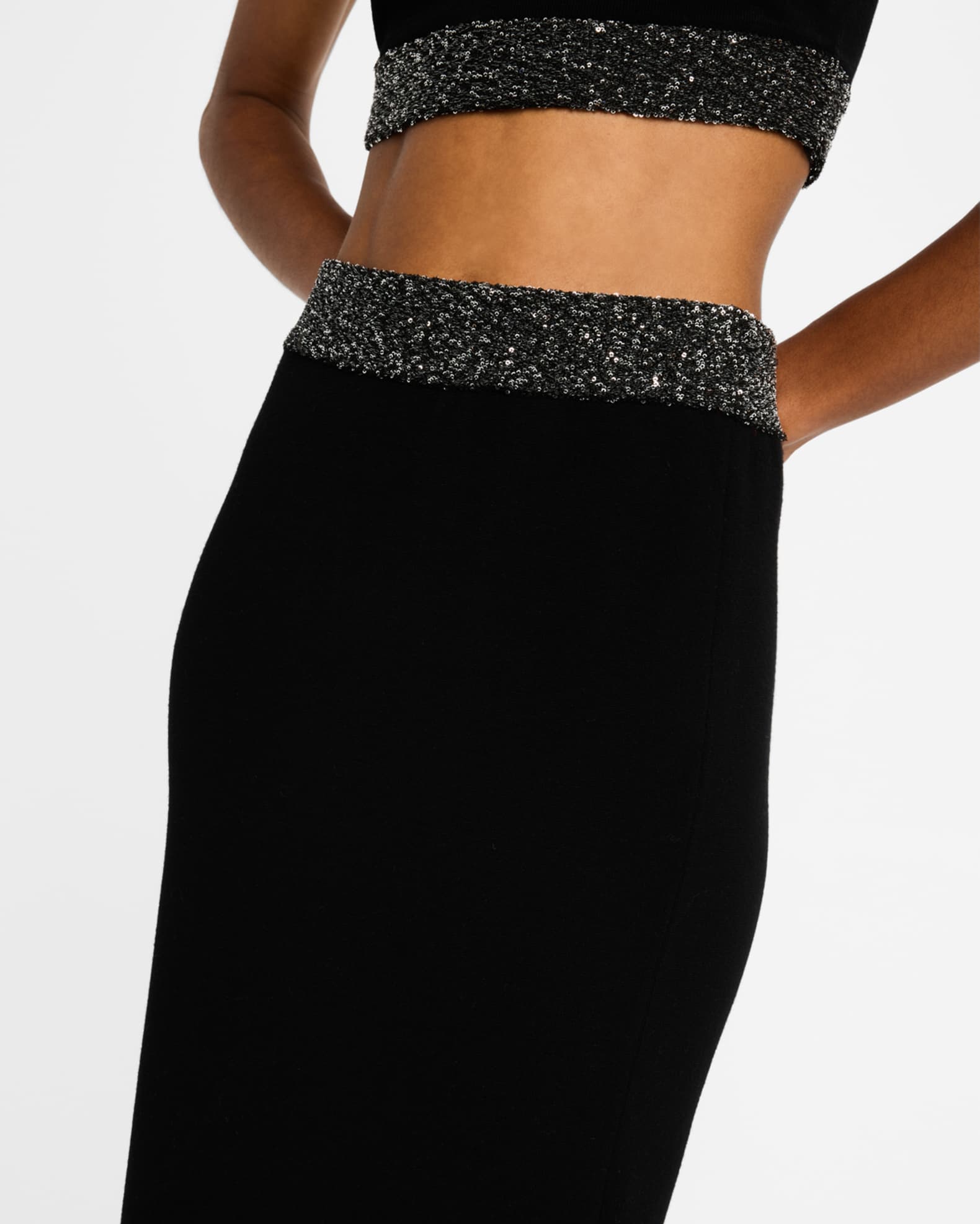 A.L.C. Jane Embellished Knit Midi Skirt | Neiman Marcus