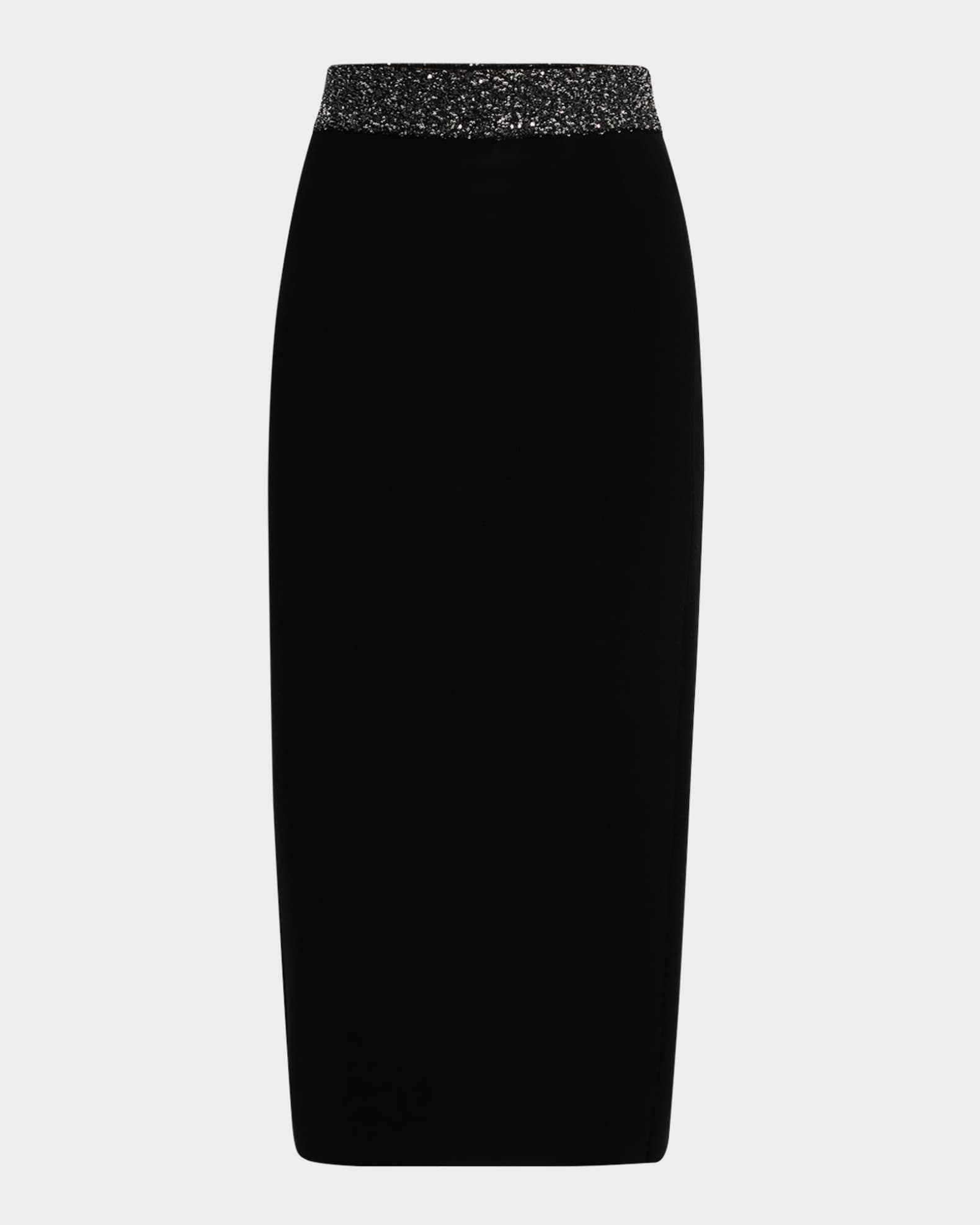 Jane Embellished Knit Midi Skirt 0